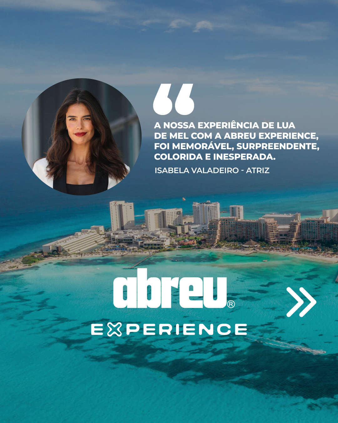 Agência Abreu Facebook ad: A atriz Isabela Valadeiro confiou na Abreu Experience…