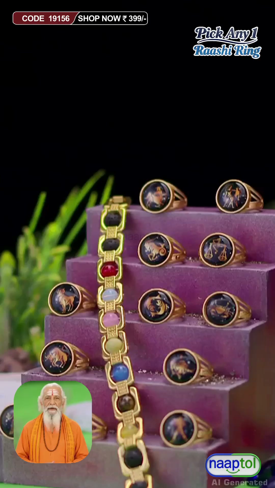Cart Fusion Facebook ad: Manifest Your Destiny: 7 Chakra Bracelet & Zodiac Ring…