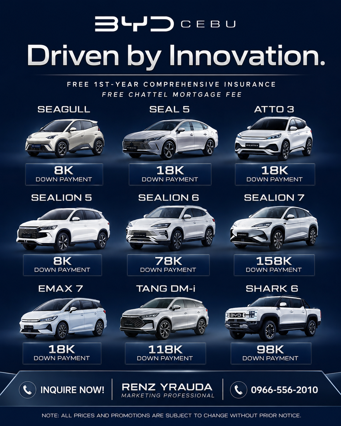 BYD Cebu Ayala by Renz Yrauda Facebook ad: ๐๐ซ๐ข๐ฏ๐๐ง ๐๐ฒ ๐๐ง๐ง๐จ๐ฏ๐๐ญ๐ข๐จ๐ง.
