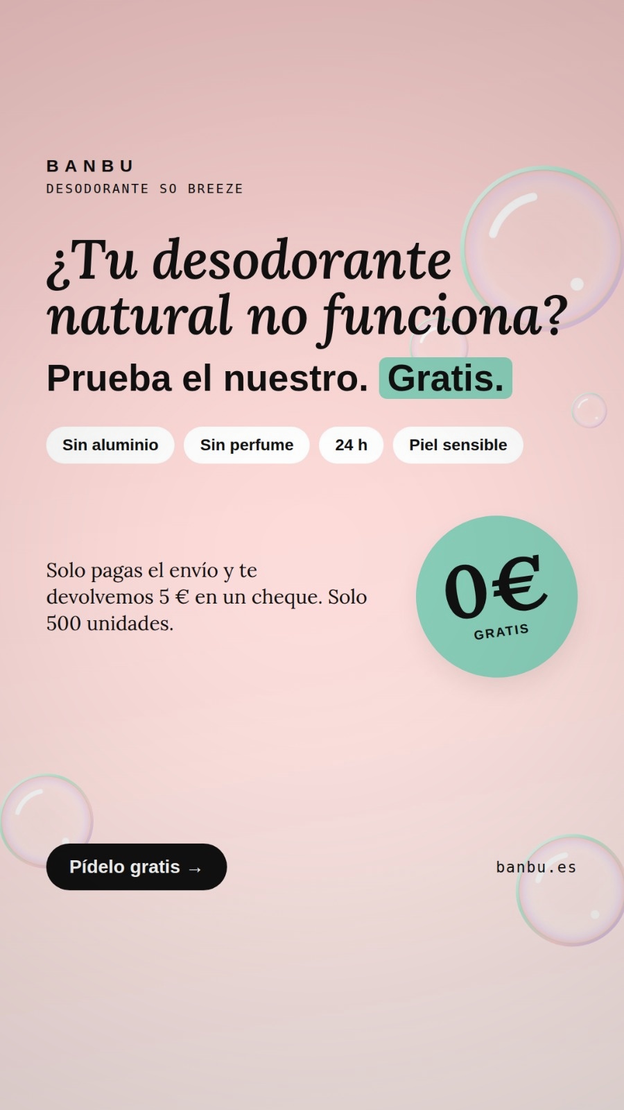 Banbu.zerowaste Facebook ad: Desodorante SO BREEZE gratis