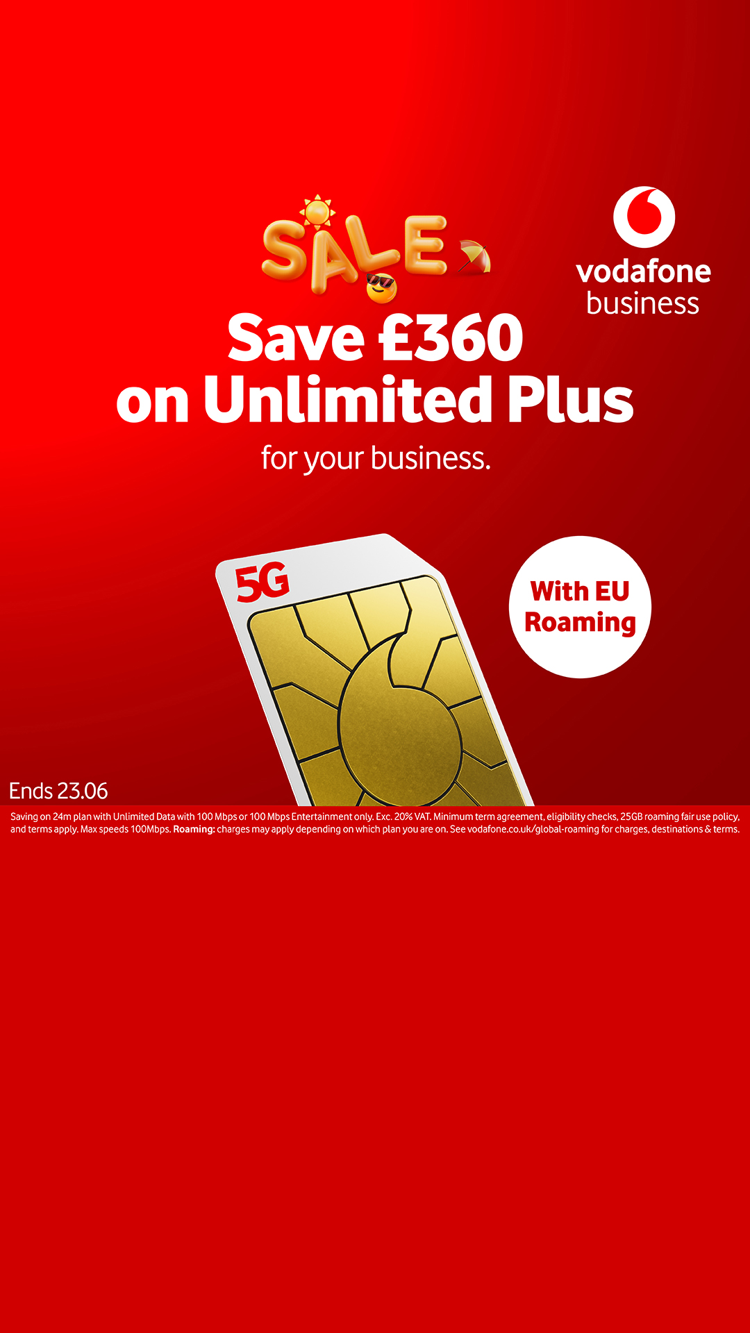 Vodafone Business UK Facebook ad