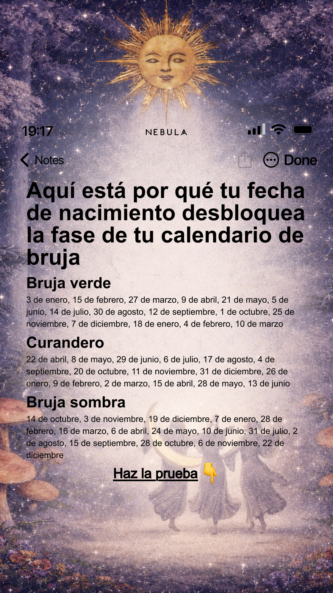 Nebula: Witch Power Reading Facebook ad