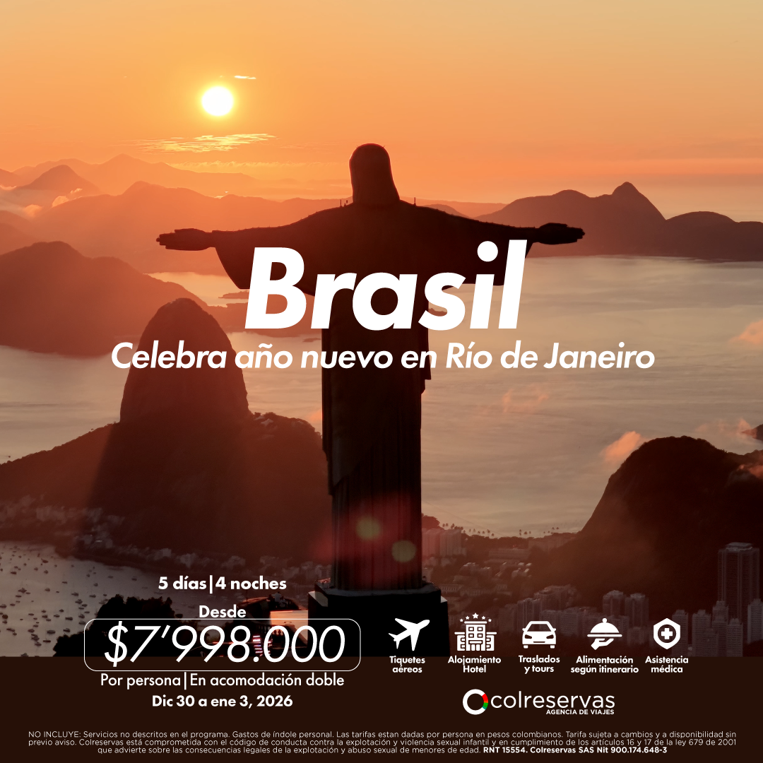 colreservas.com Facebook ad: Despide el año en Río. Comienza el siguiente en Búzios.