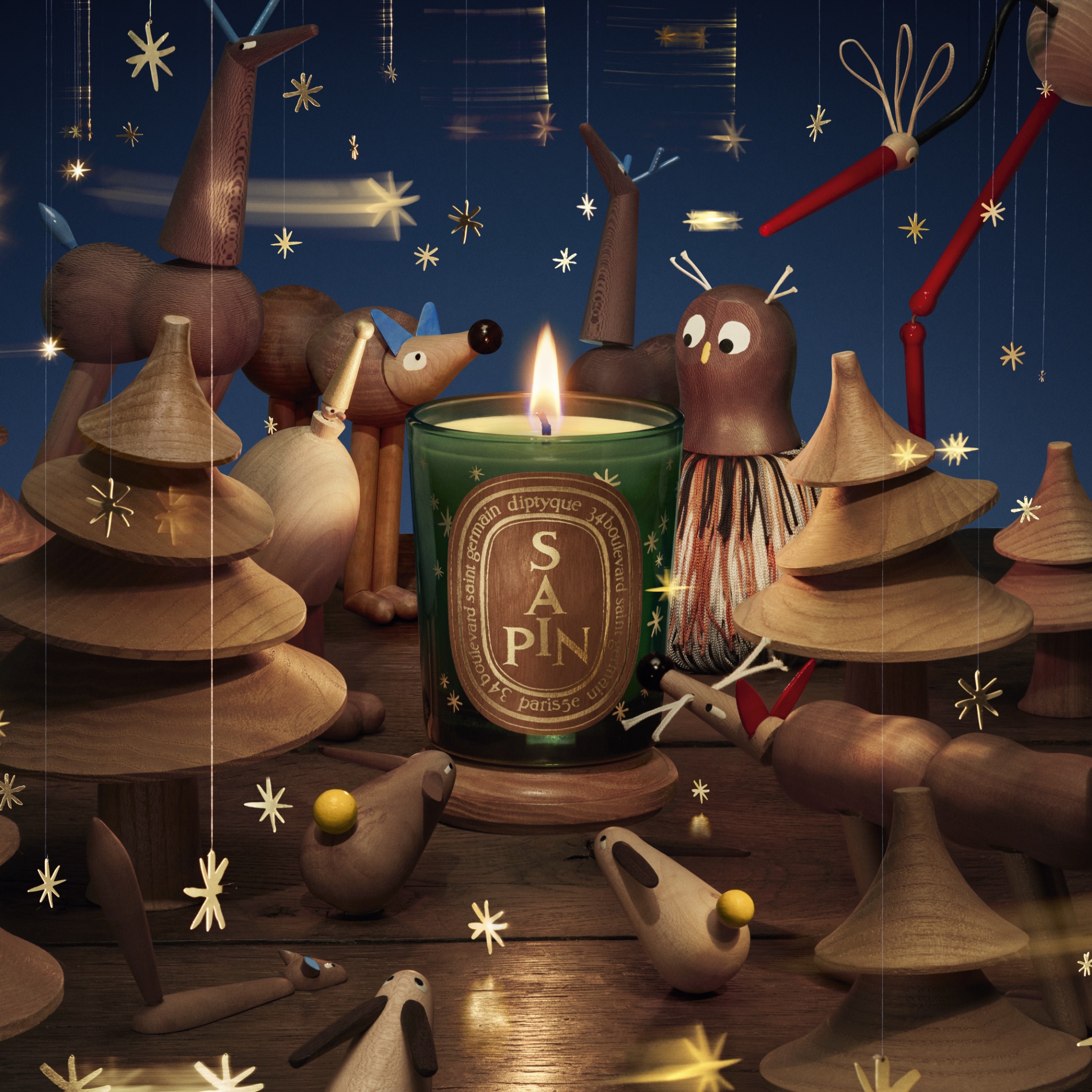 diptyque Facebook ad: Funkelnder Tannenwald