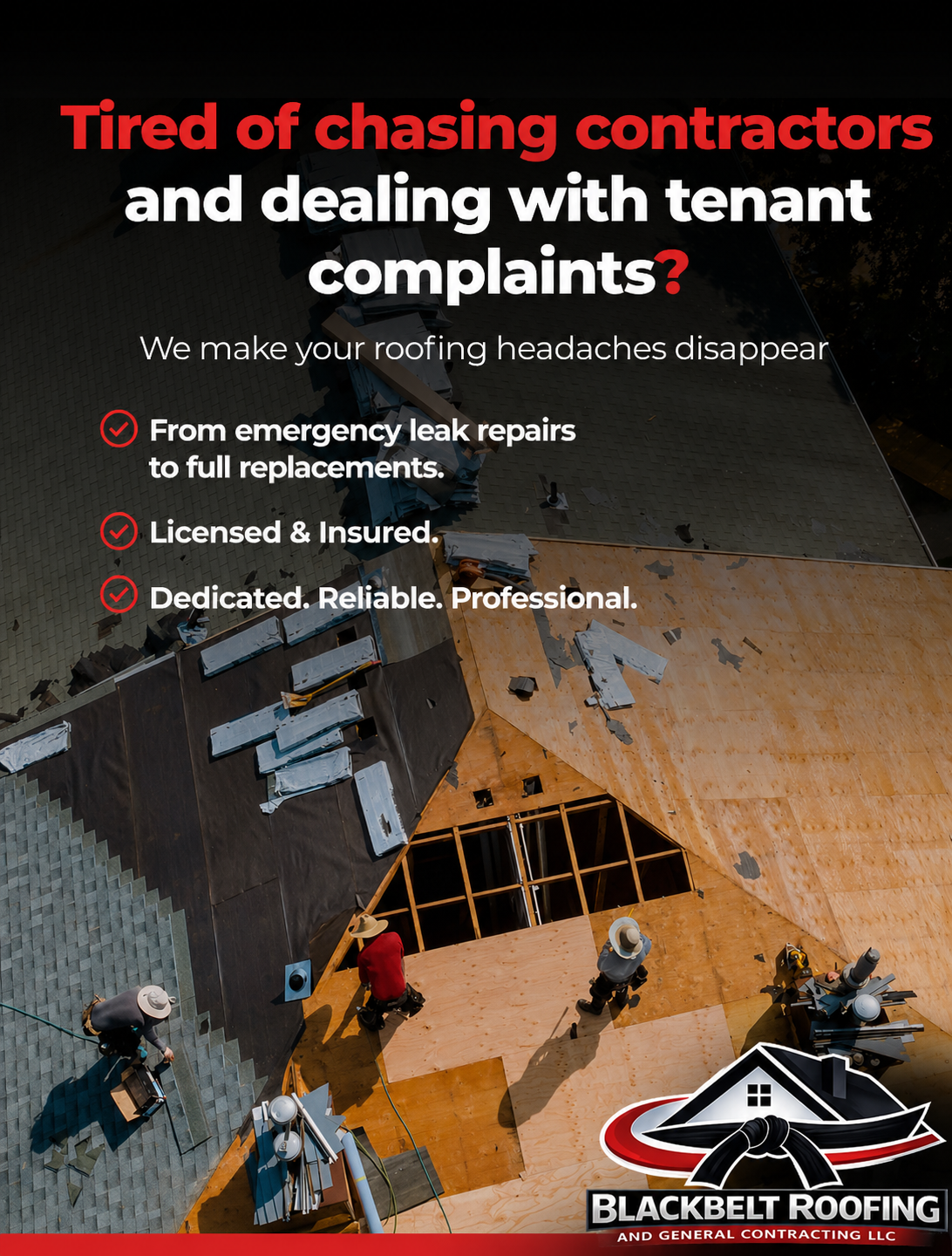 Blackbelt Roofing and General Contracting LLC Facebook ad: Roofs Starting at $9,999