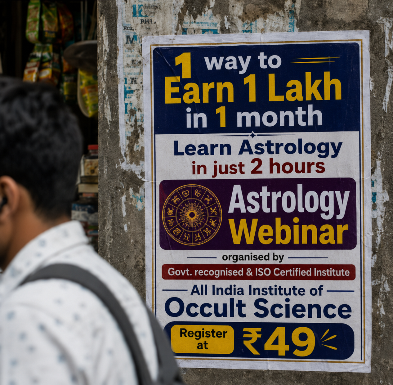 All India Institute of Occult Science Facebook ad: Register at ₹49