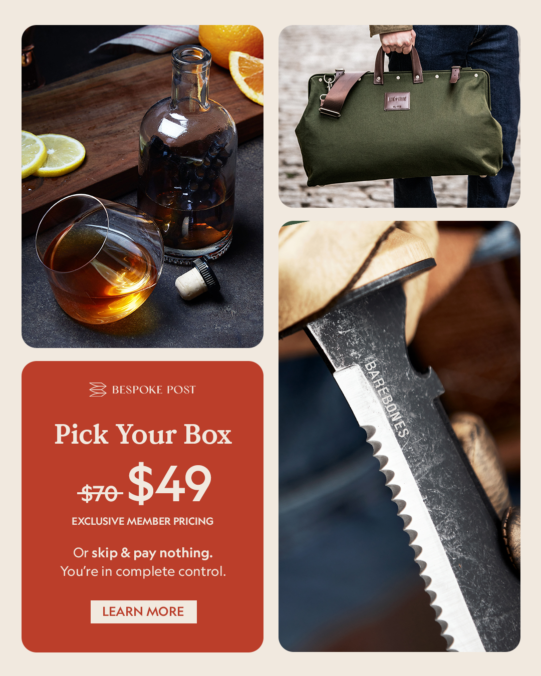 Bespoke Post Facebook ad