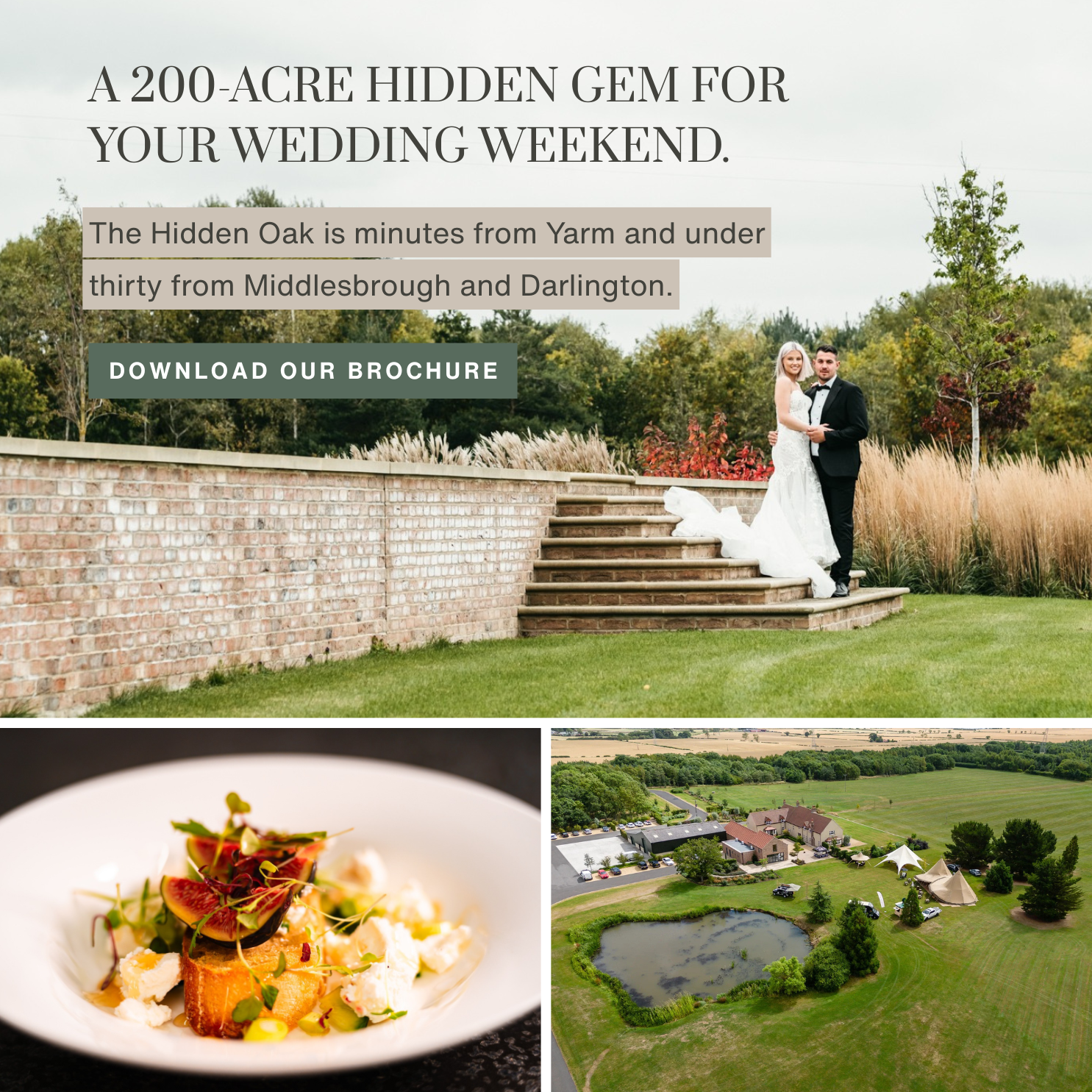 The Hidden Oak Facebook ad: What if your wedding felt like a weekend away?