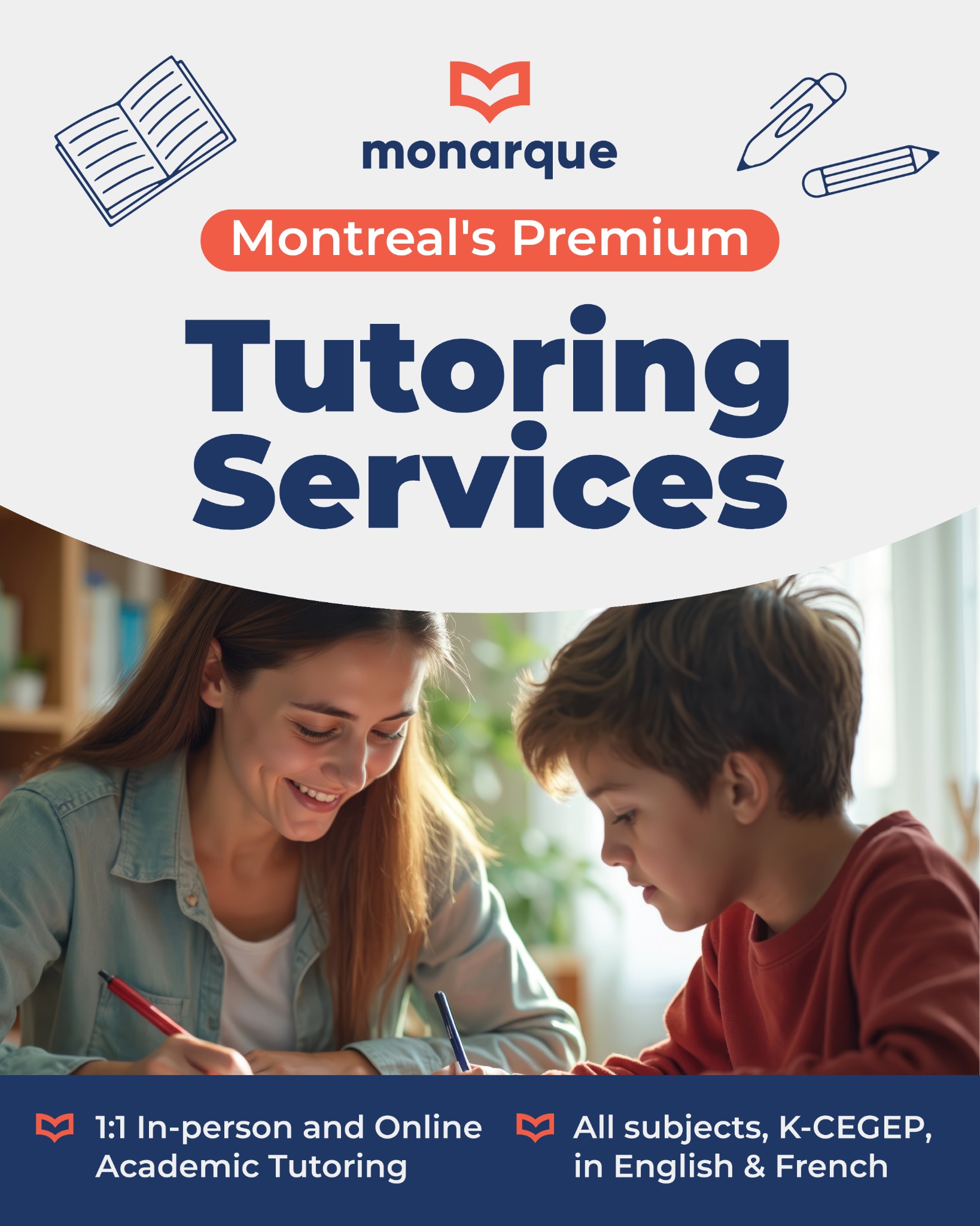 Monarque Tutoring Facebook ad