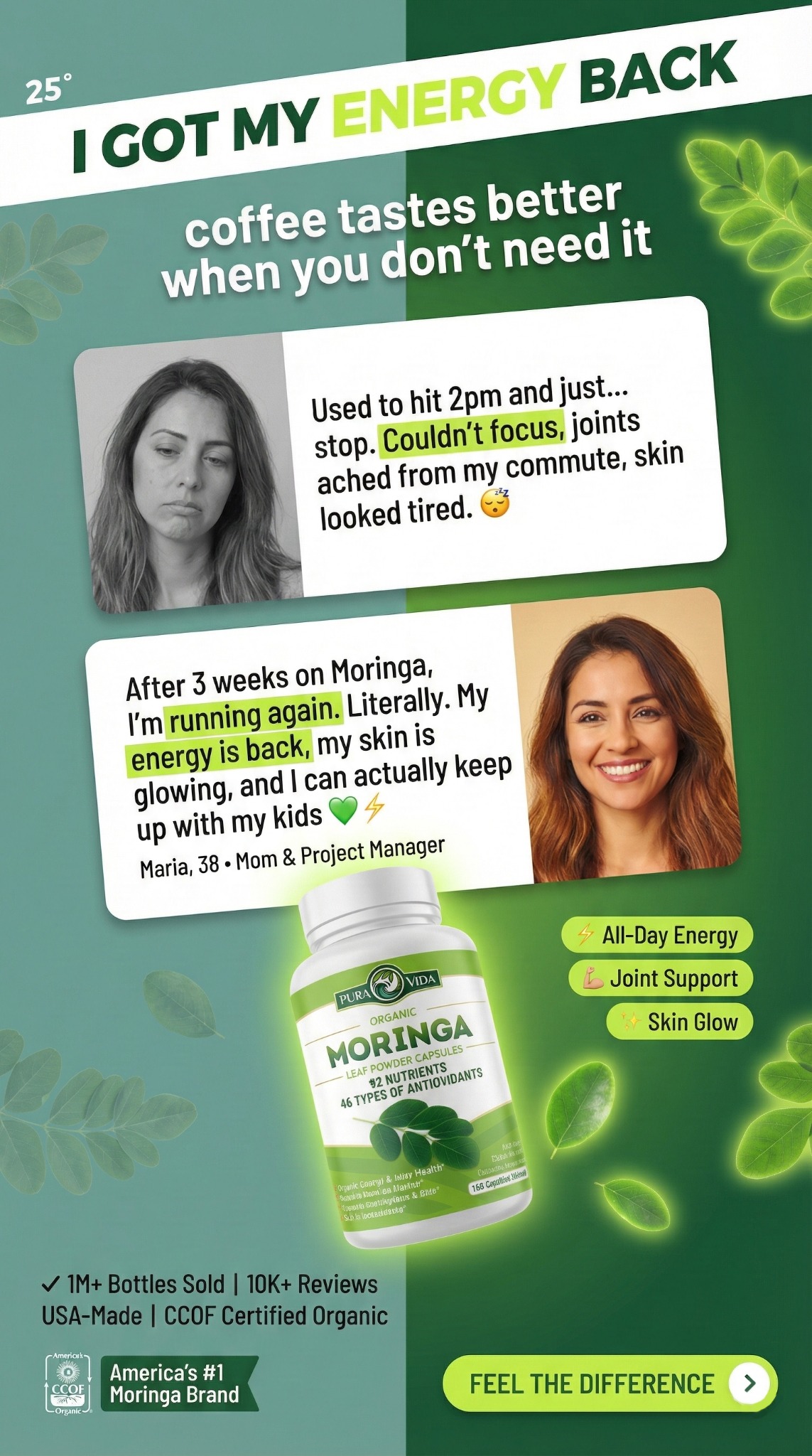 Pura Vida Moringa Facebook ad