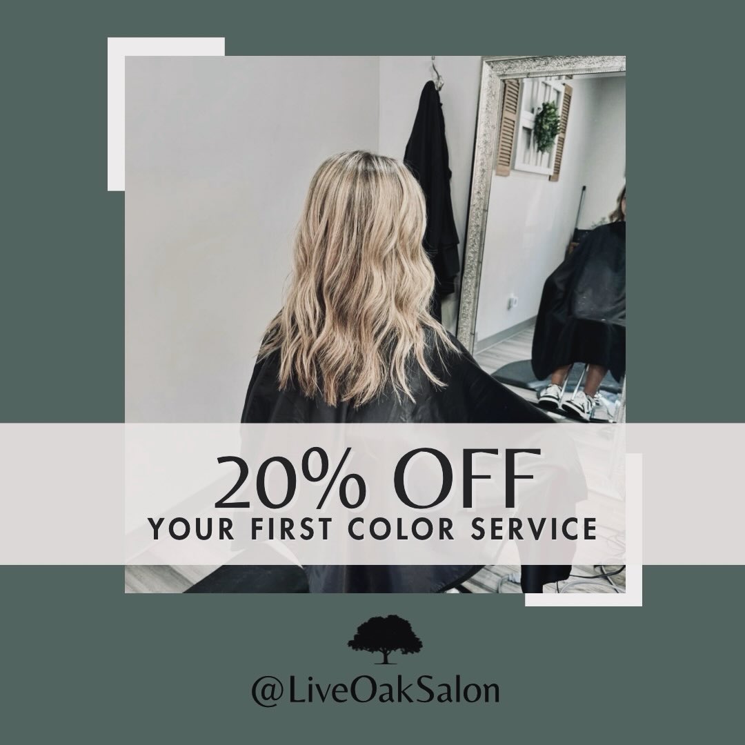 Live Oak Salon Facebook ad: Make an appointment at Live Oak Salon - 5803 Second St…