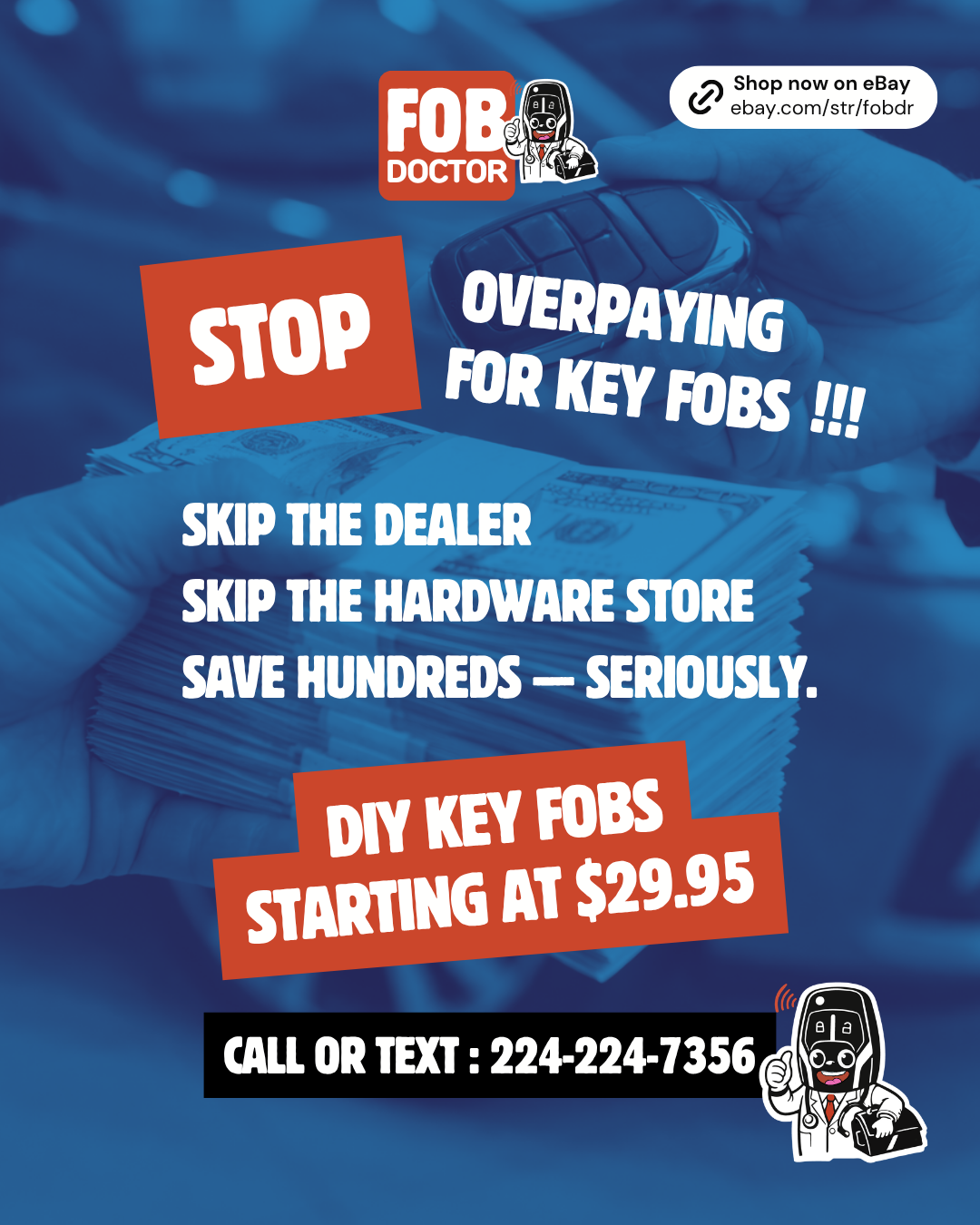 Fob Dr Facebook ad: DIY KEY FOBS $29.95 USD