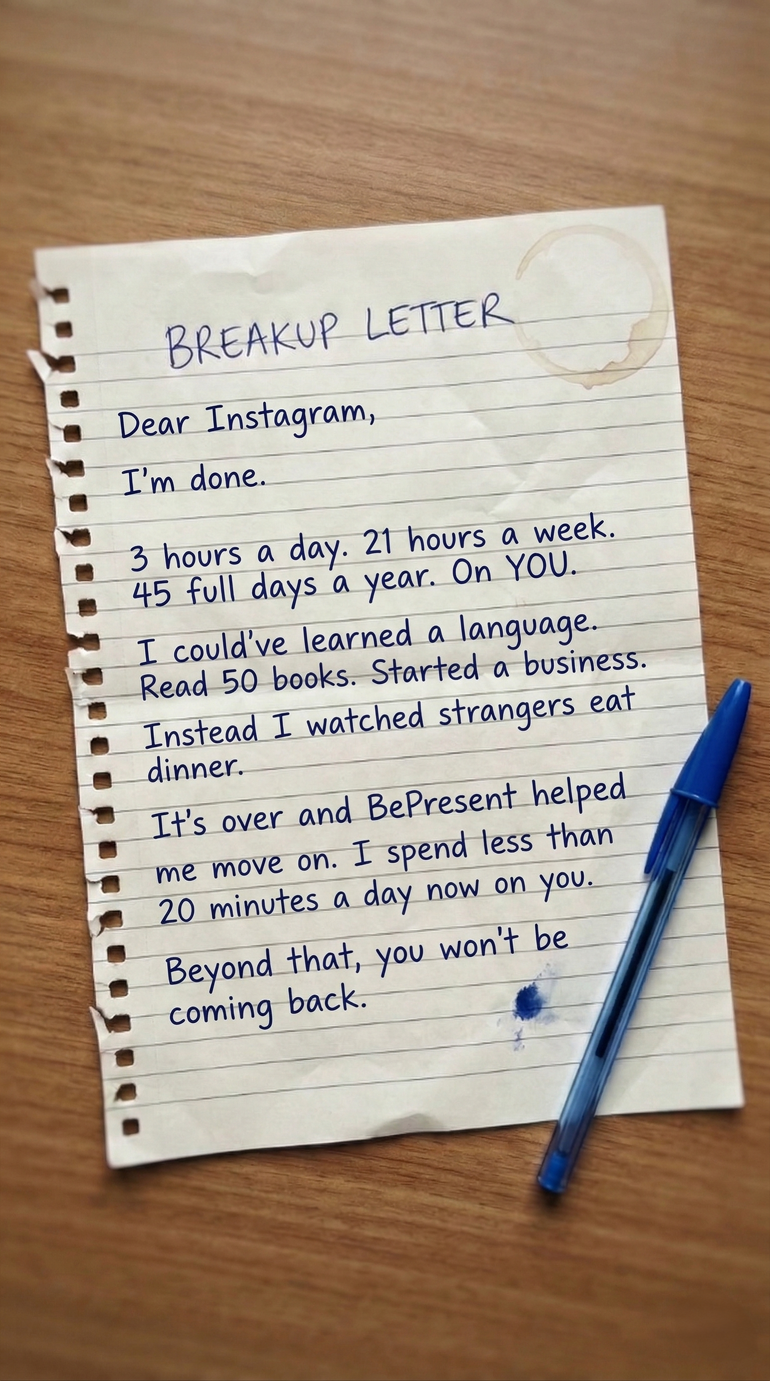 BePresent - Screen Time Tracker Facebook ad