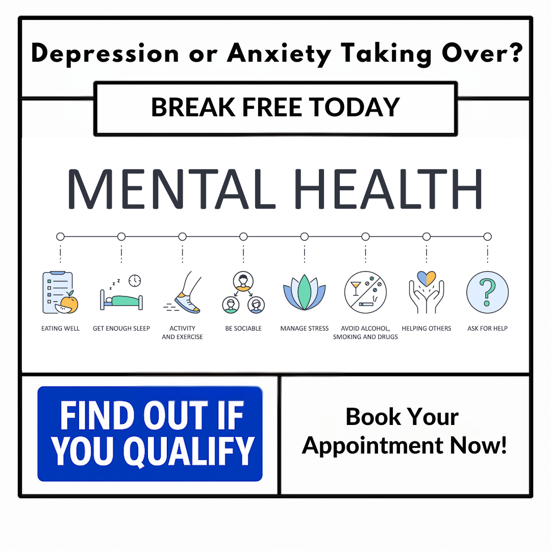 Hillside TMS Facebook ad: 30-Min Depression & Anxiety Relief TMS Consultation!