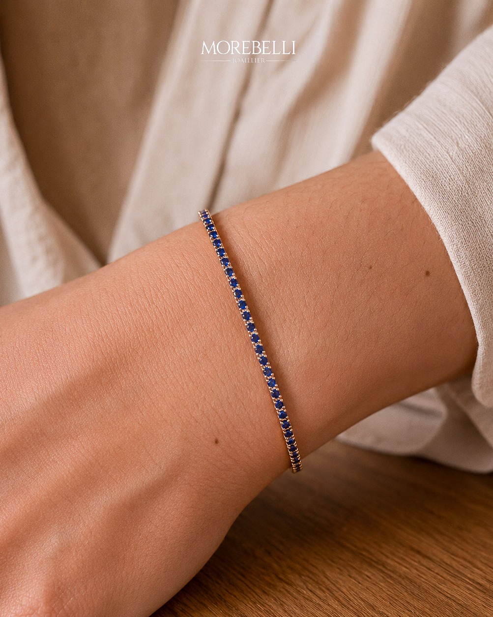 Morebelli Joaillier Facebook ad: Bracelet rivière en or rose 18K