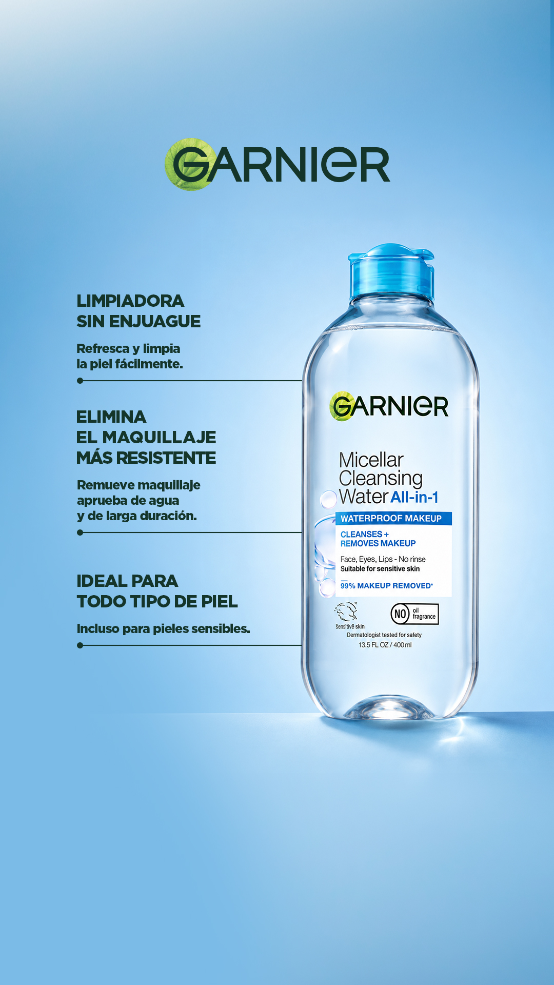 Garnier RD Facebook ad: Elimina hasta el maquillaje más difícil en una…
