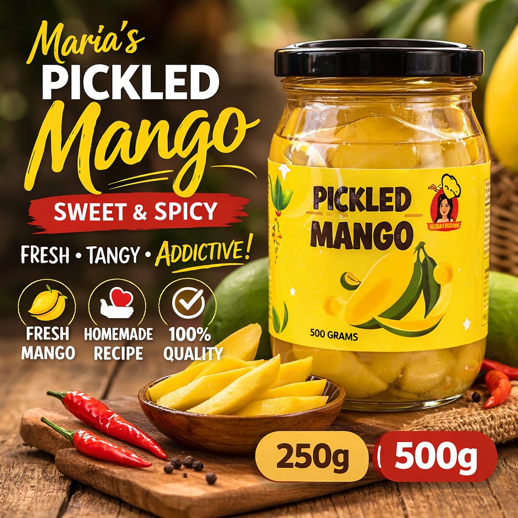 Maria's Comfort Food Facebook ad: PICKLED MANGO BUNDLE PROMO!