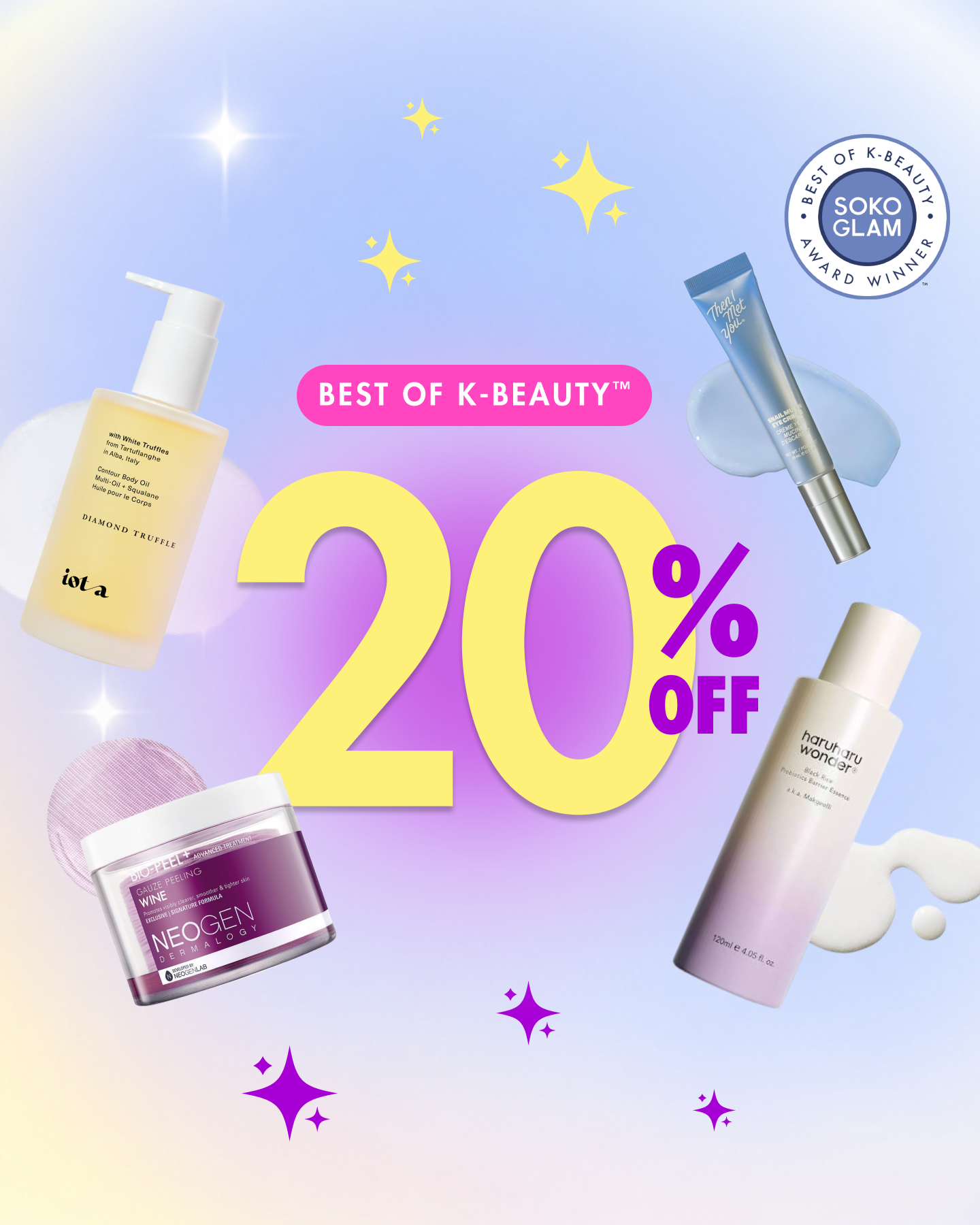 Soko Glam Facebook ad: The Best of K-Beauty Is 20% Off