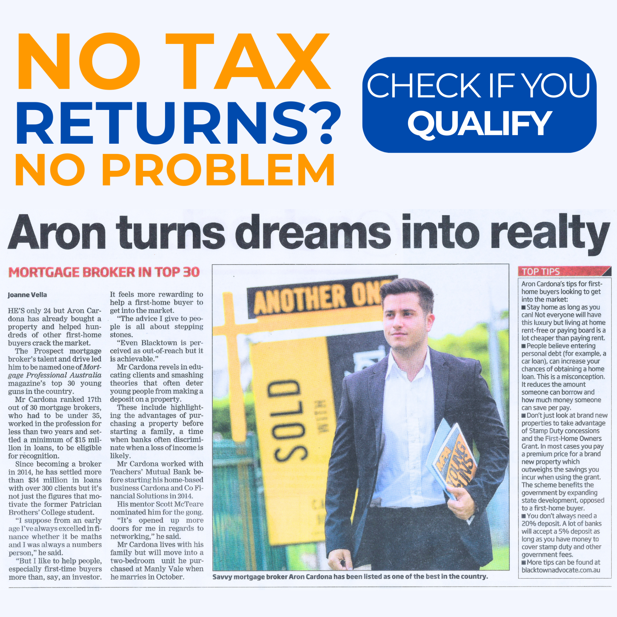 Aron Cardona - Mortgage Broker Facebook ad: Self-Employed? Don’t Trash Your Credit Score With Your Bank