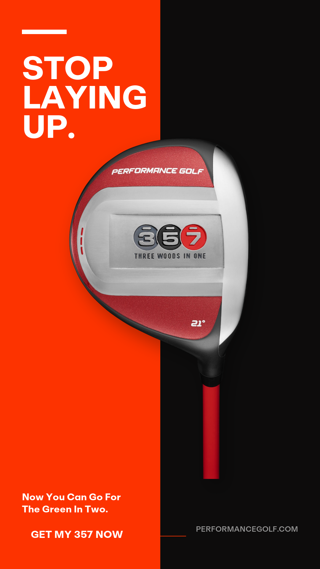Performance Golf Facebook ad