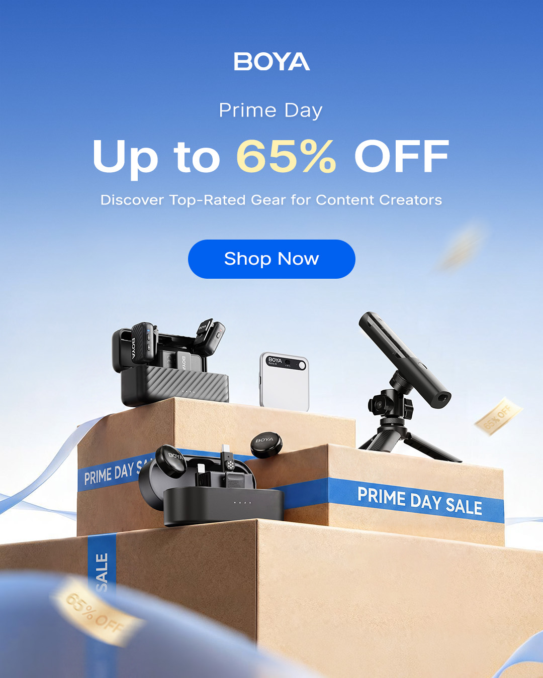 BOYA Audio Facebook ad: BOYA Biggest Prime Day Deals of 2026