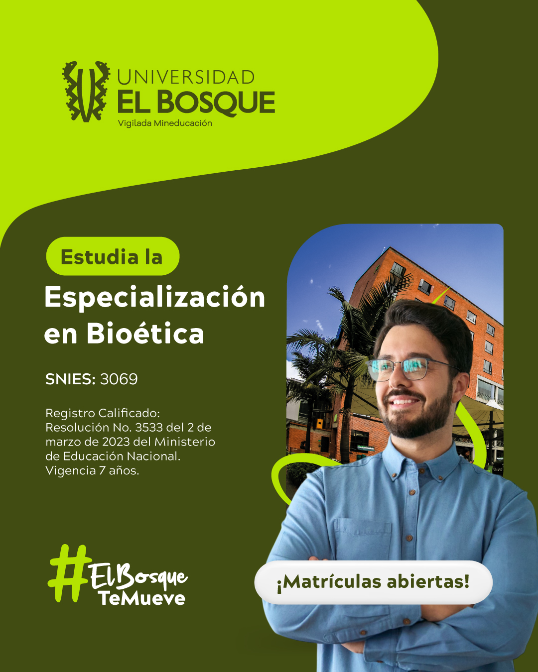 Admisiones Universidad El Bosque Facebook ad from May 13, 2026