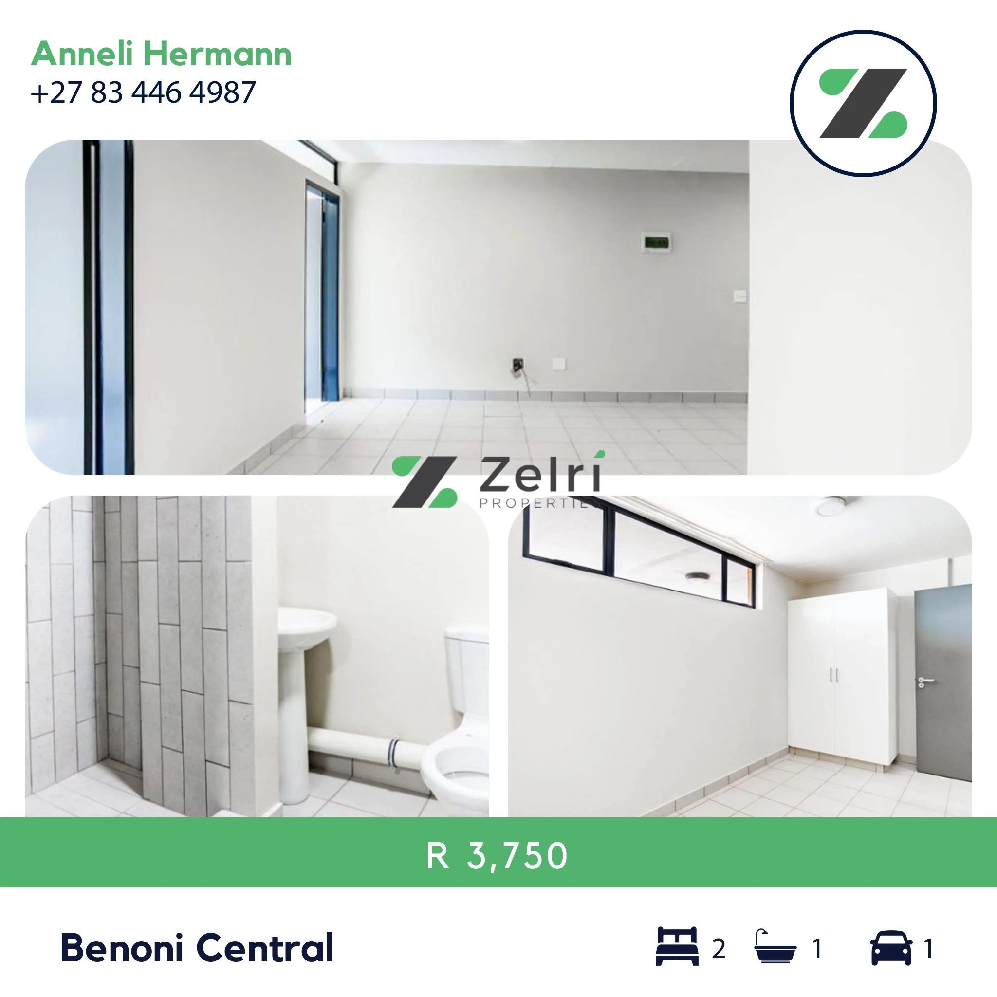 Zelri Properties Facebook ad: Move Into Benoni Heights & Get 6 Months…