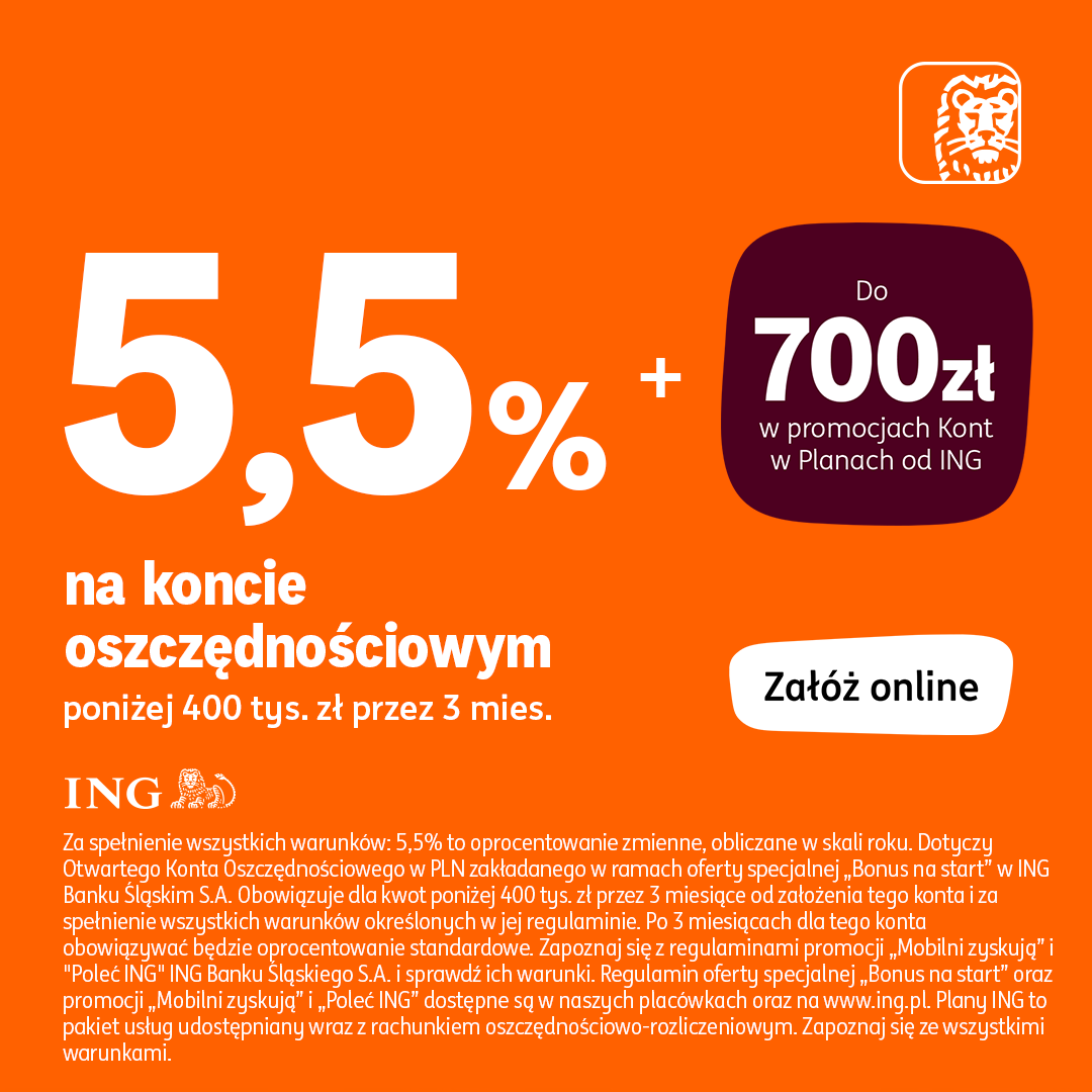 ING Polska Facebook ad: Wybierz konto w ING