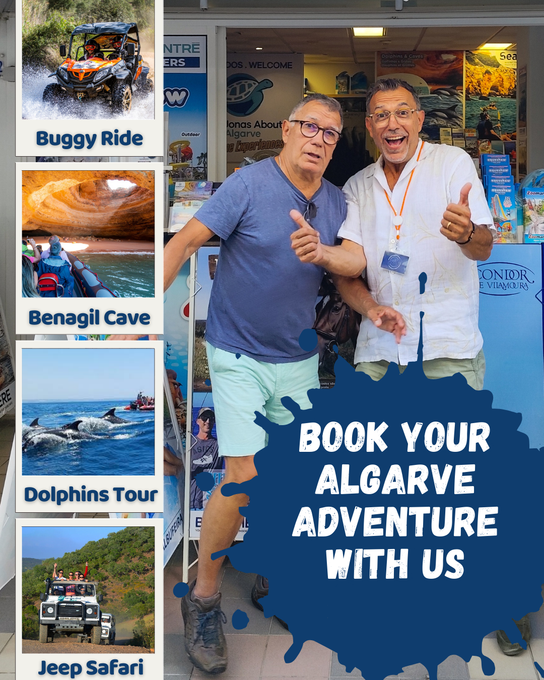 Ask Jonas About Algarve Facebook ad: We have a tour for everyone: adventurers, families…