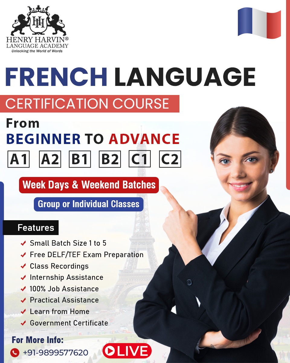 Henry Harvin Education Facebook ad: Live Online French Language Certification Course