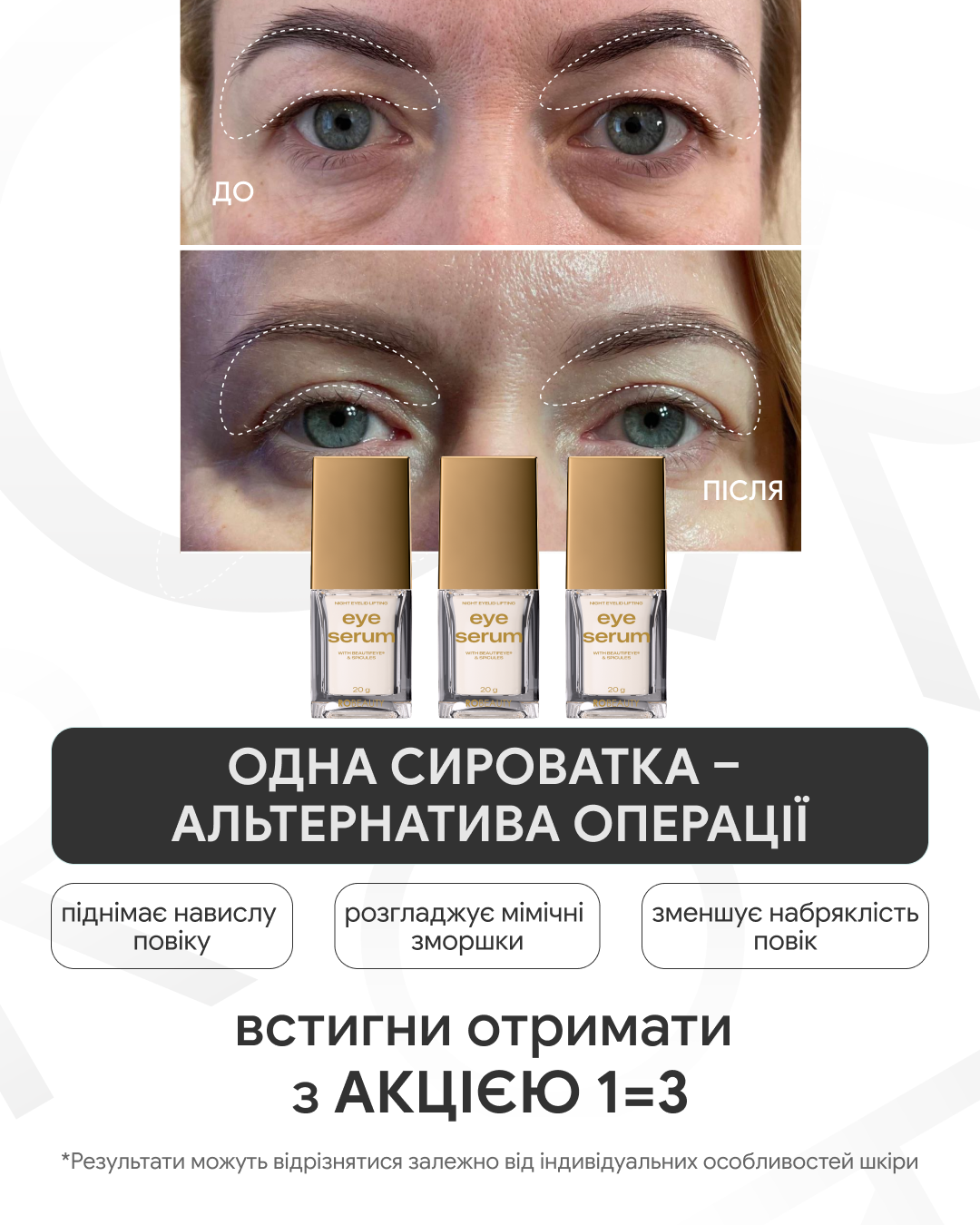 Robeauty Facebook ad: 3 сироватки за ціною однієї