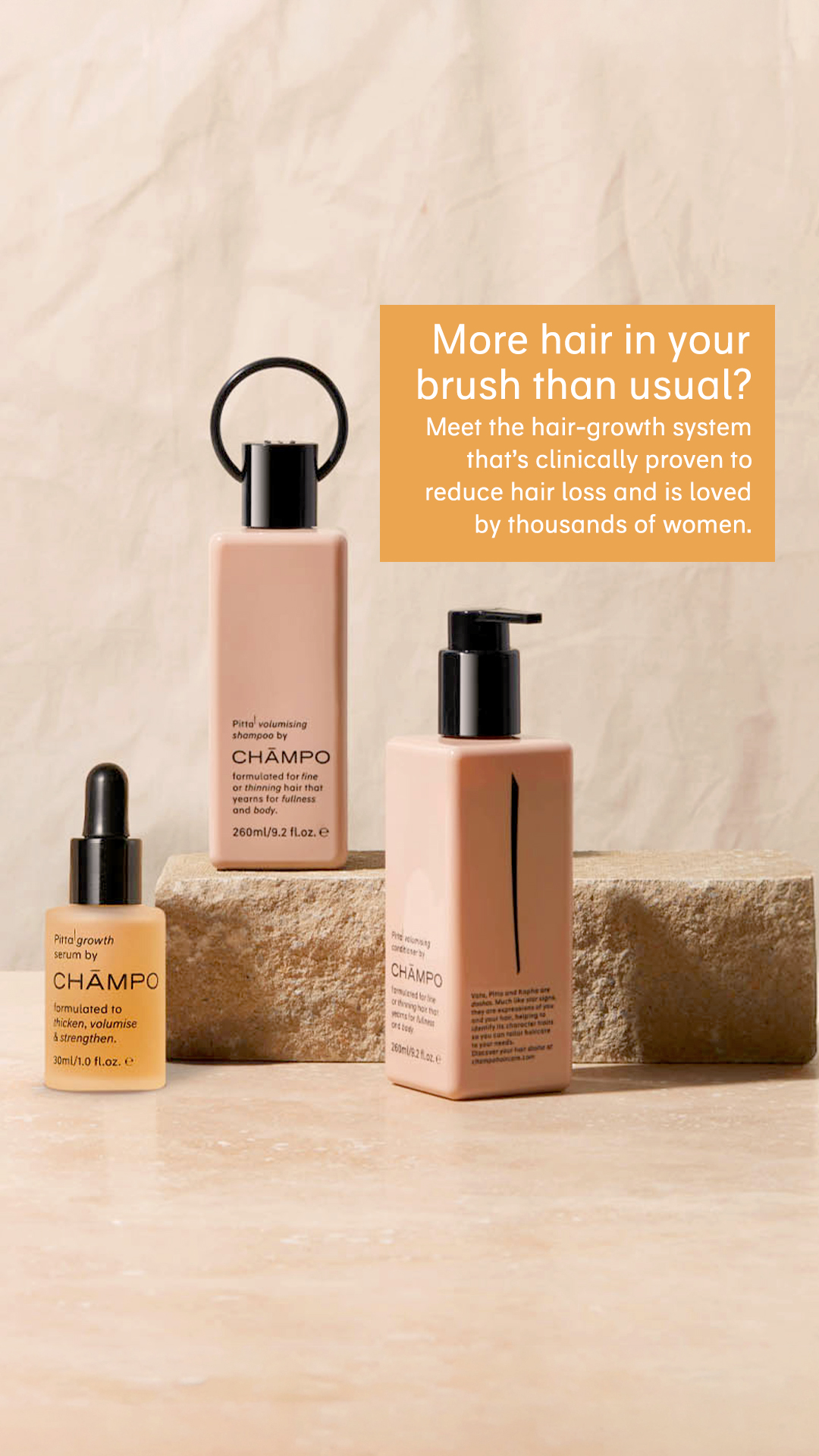 Chāmpo Haircare Facebook ad