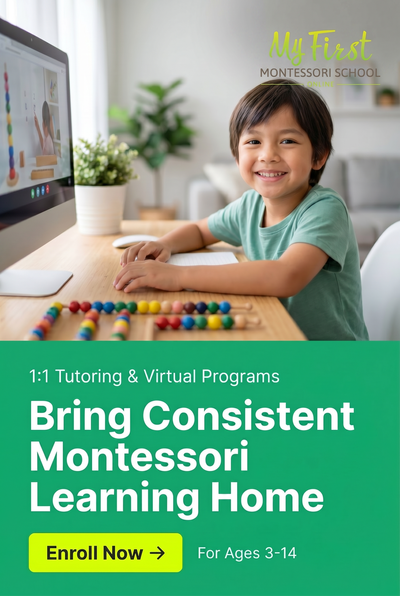 My First Montessori School Facebook ad: Is your child's education suffering in a traditional…