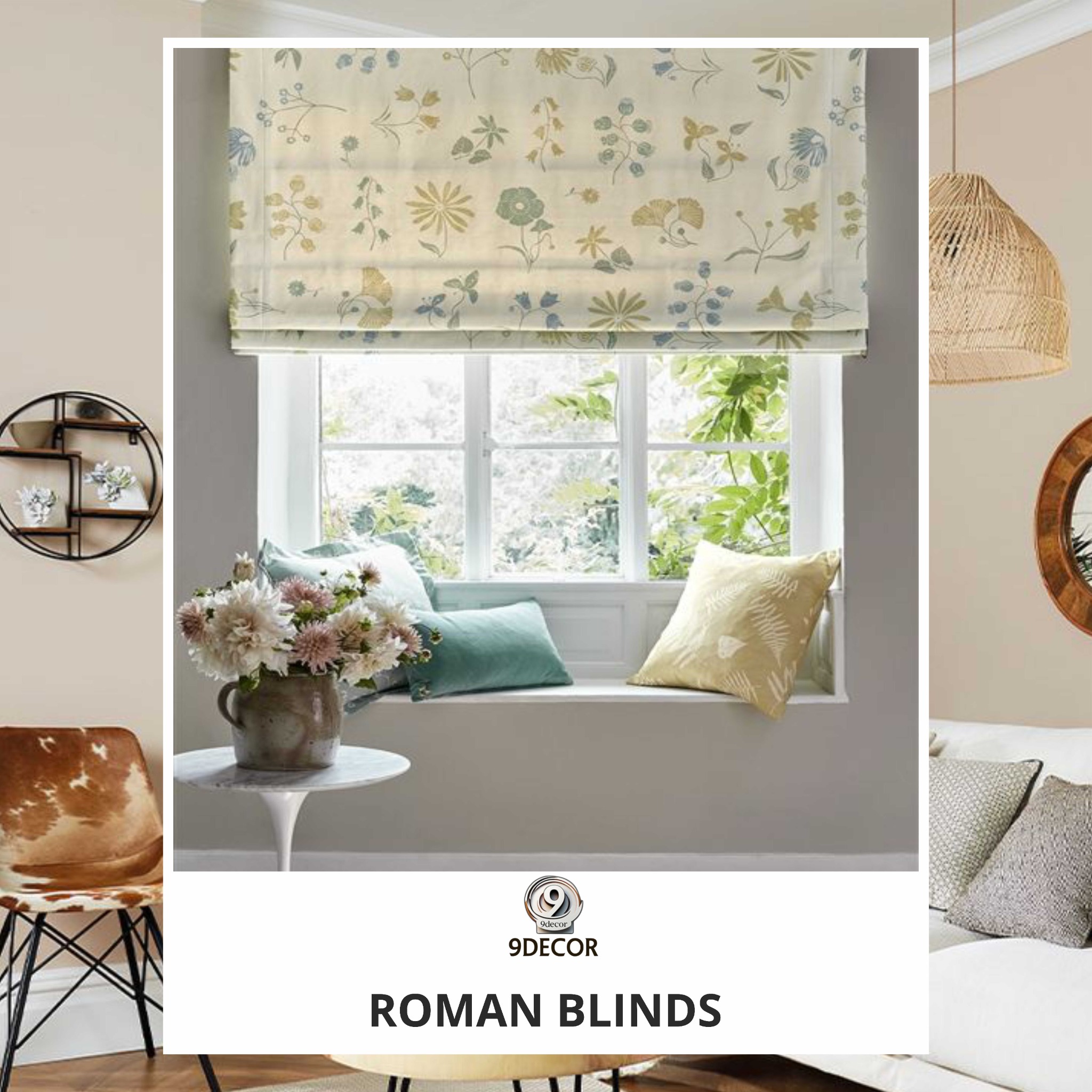 9 Decor Facebook ad: Looking for durable, stylish window blinds?
