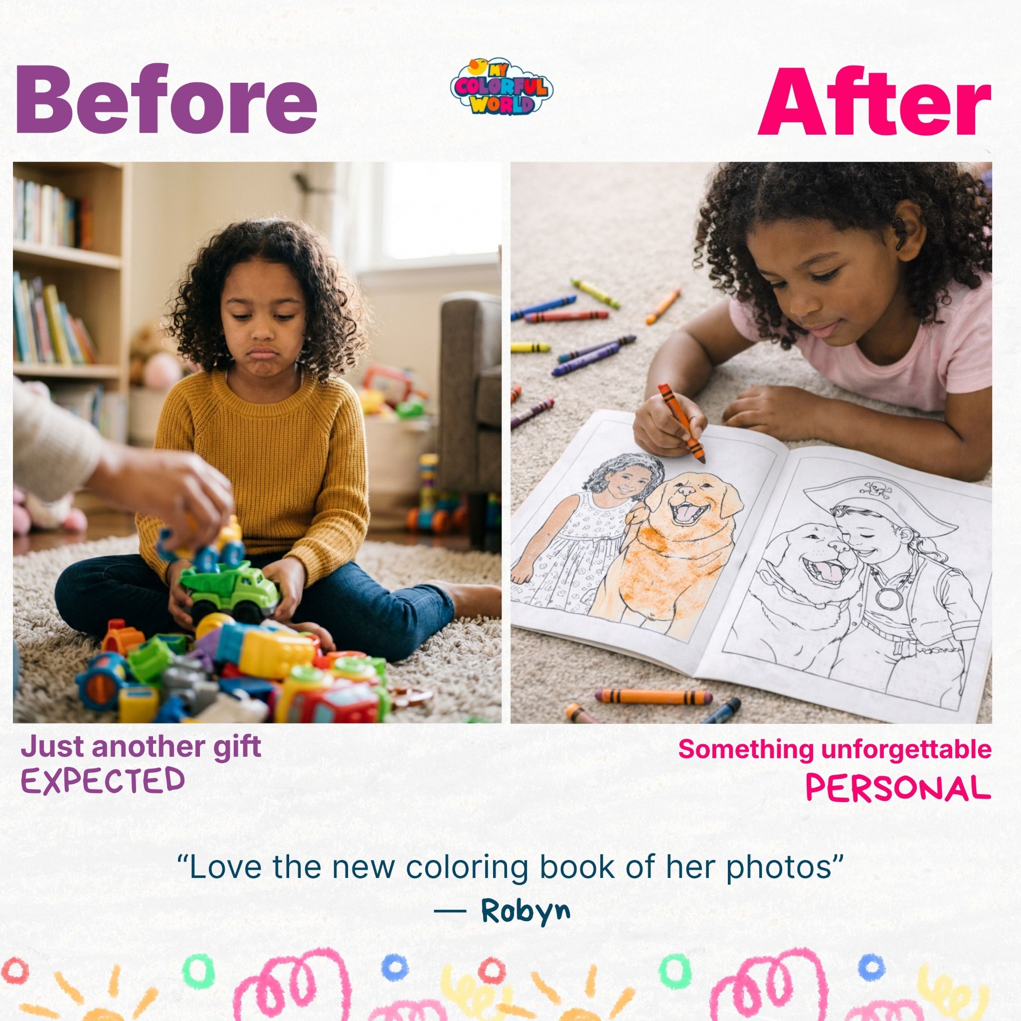My Colorful World - Customized Coloring Books From Photos Facebook ad