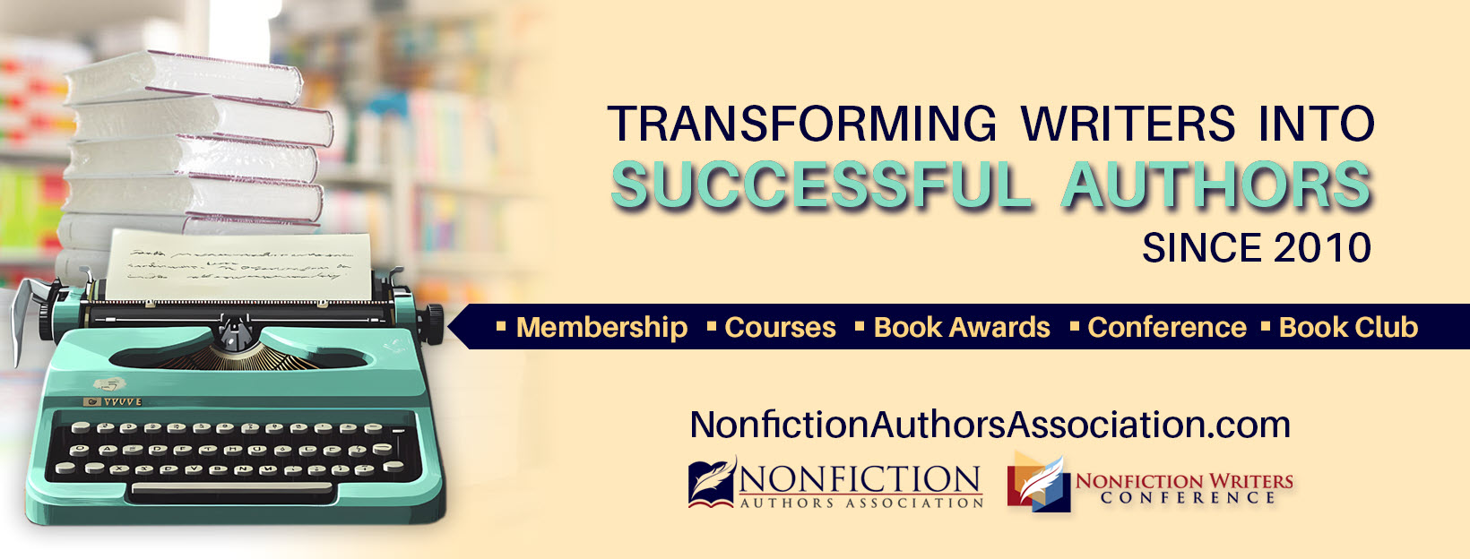 Nonfiction Authors Association Facebook ad: The community for nonfiction writers, featuring…