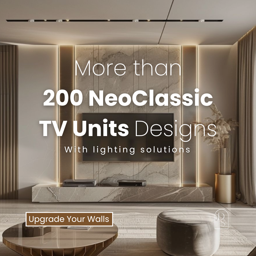Deluxe Selection Facebook ad: Over 200 Neoclassic TV unit designs to match…