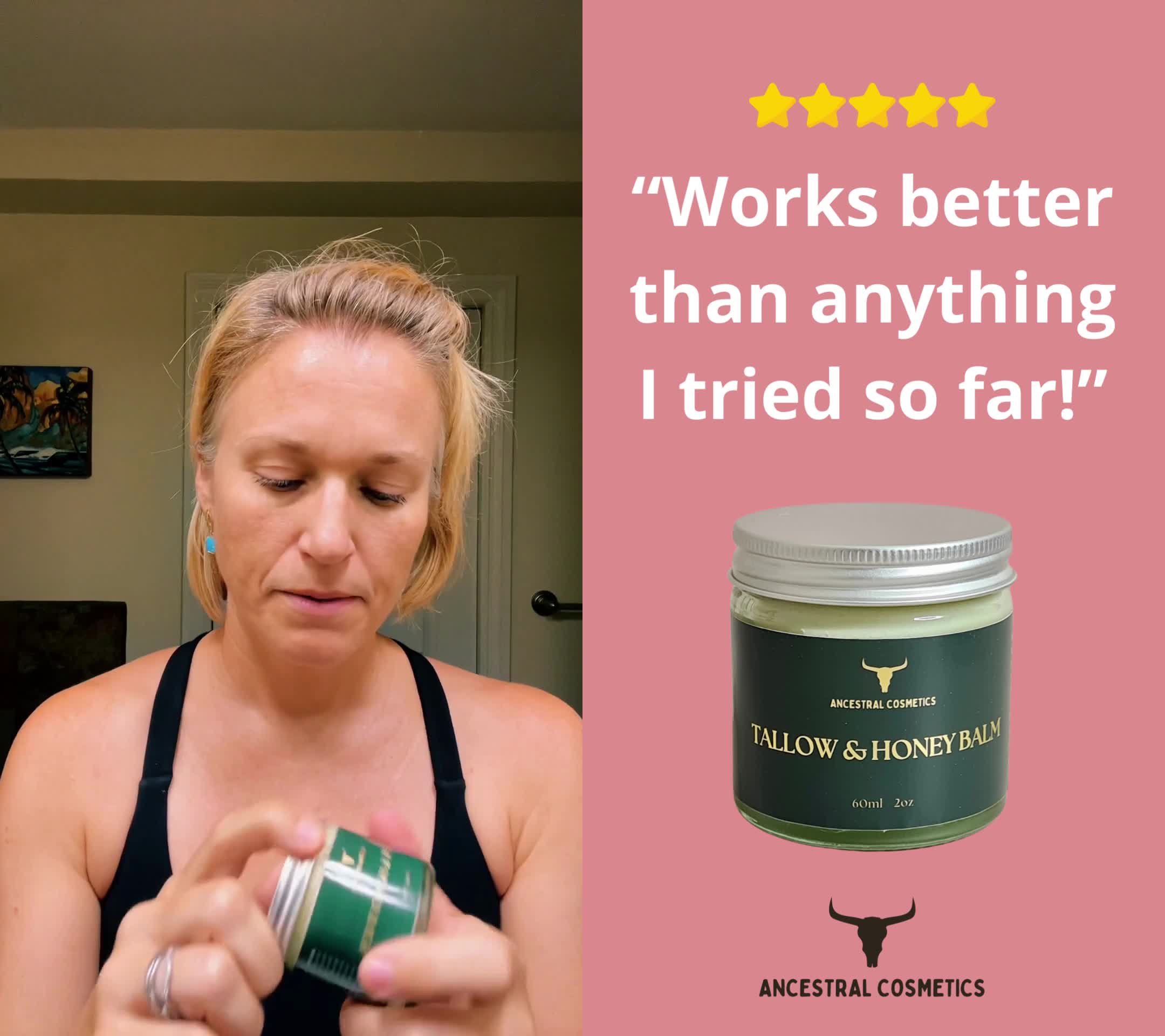 Ancestral Cosmetics Facebook ad: Discover Tallow & Honey Balm now