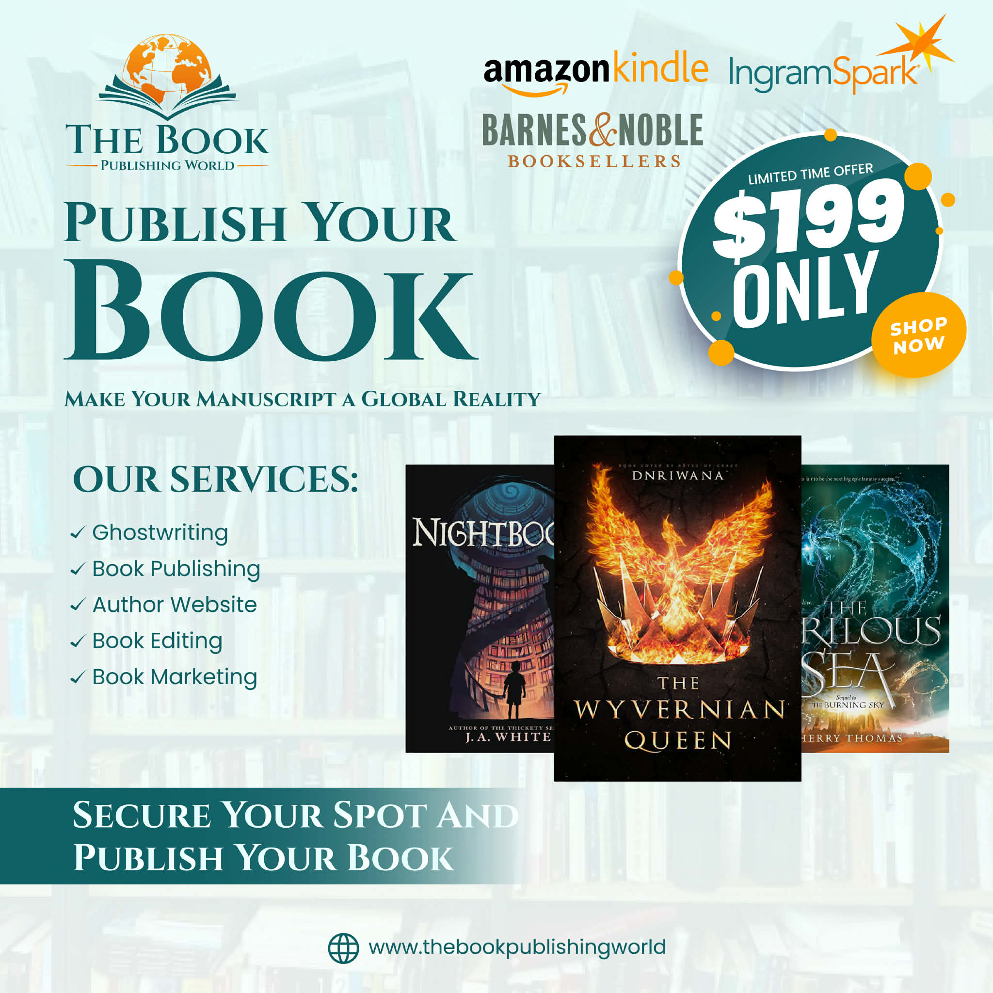 The Book Publishing World Facebook ad: Become a Published Author Faster