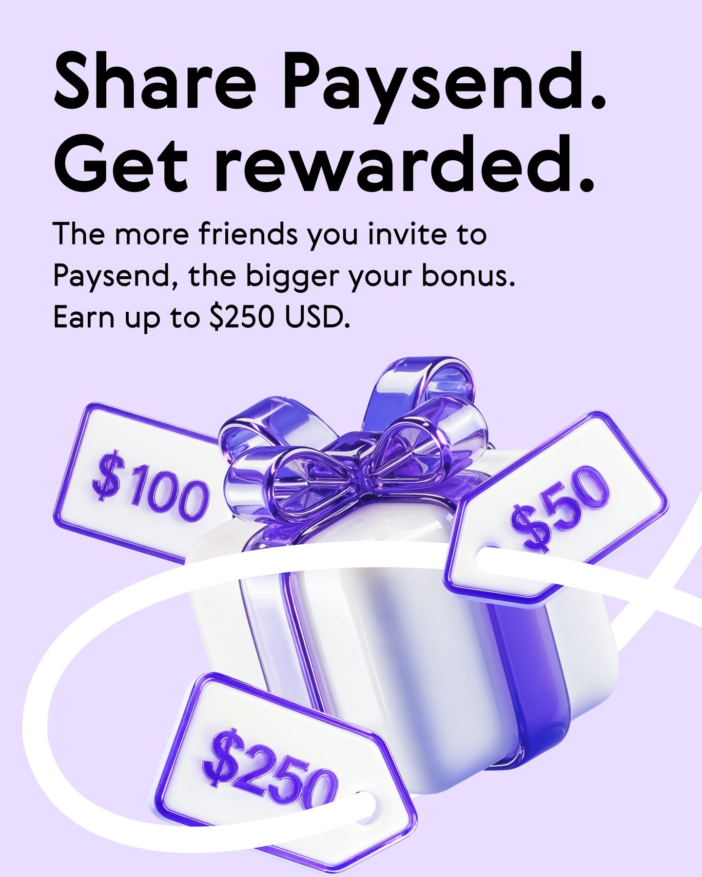 Paysend Facebook ad: Earn Rewards with Paysend: Invite Friends, Get Bonuses