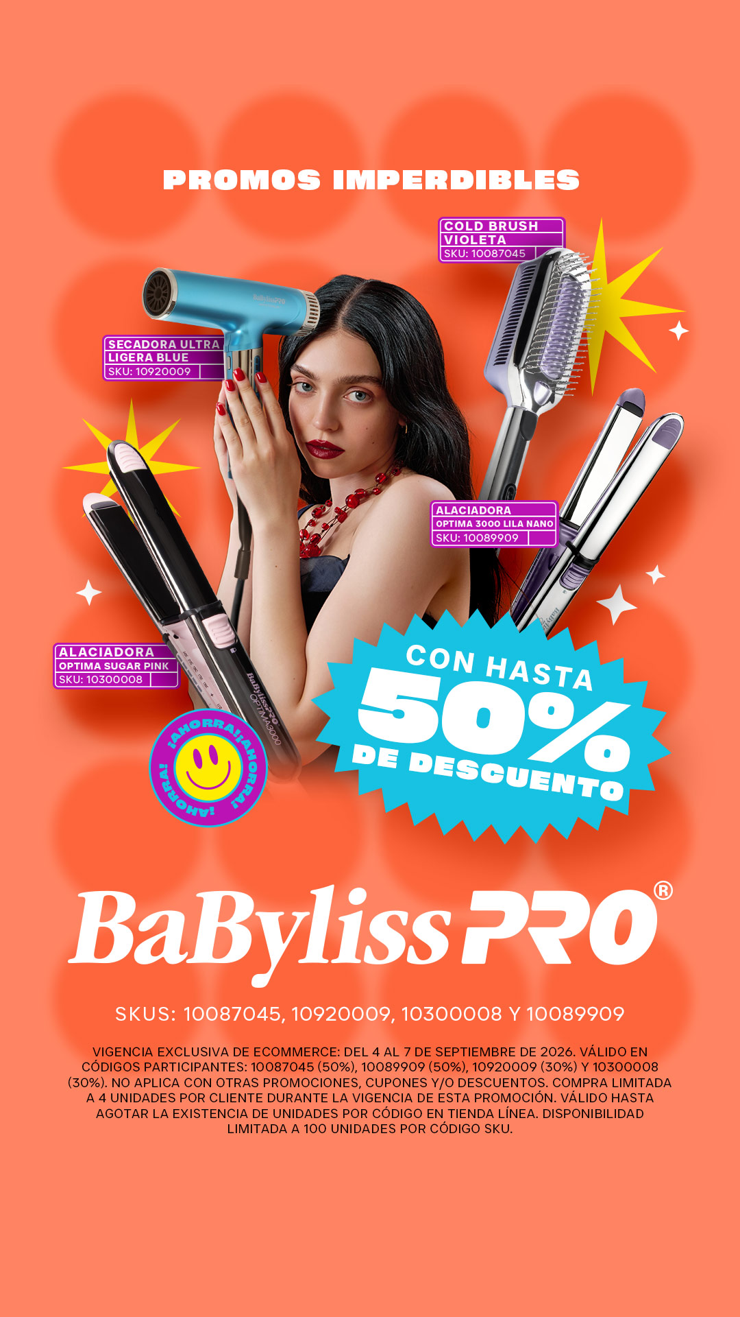 Sally México Facebook ad: 50% Off para un peinado perfecto