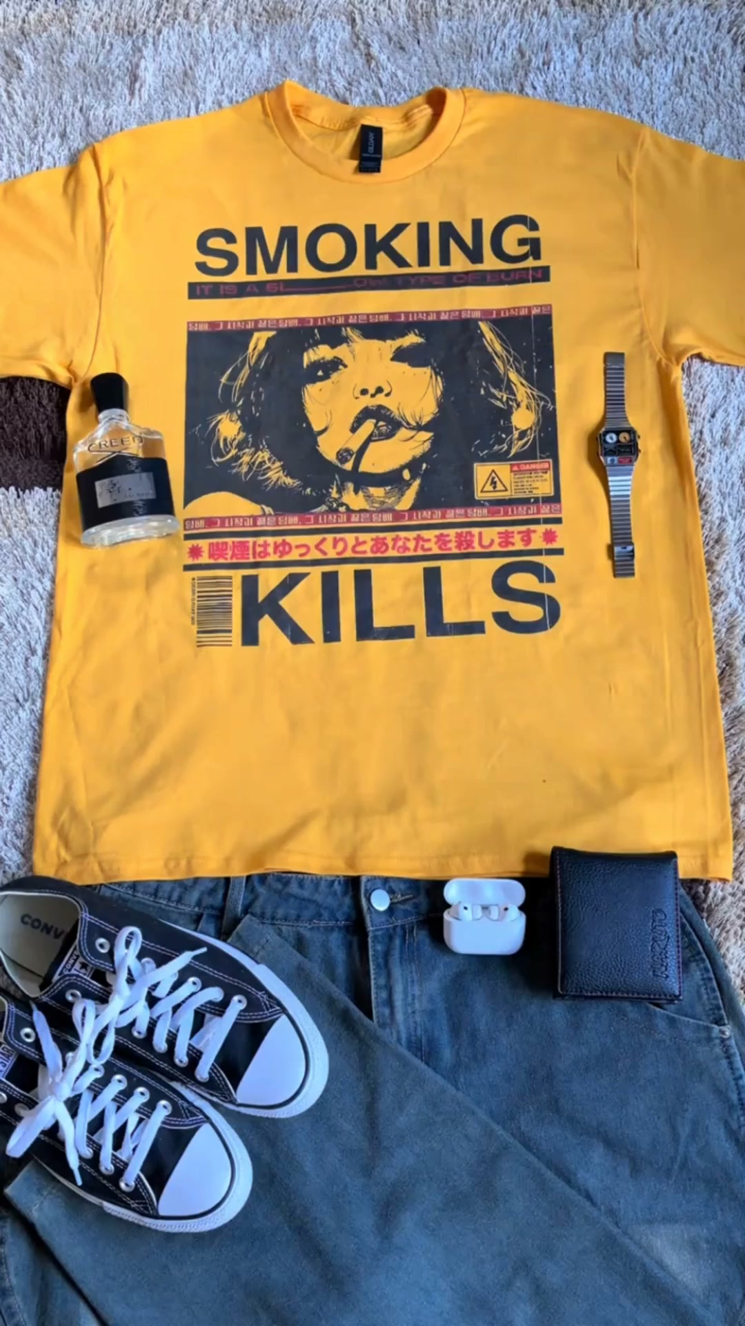 TOOAI Facebook ad: Vintage Distressed Asian Street Art Graphic Crew Neck Tee