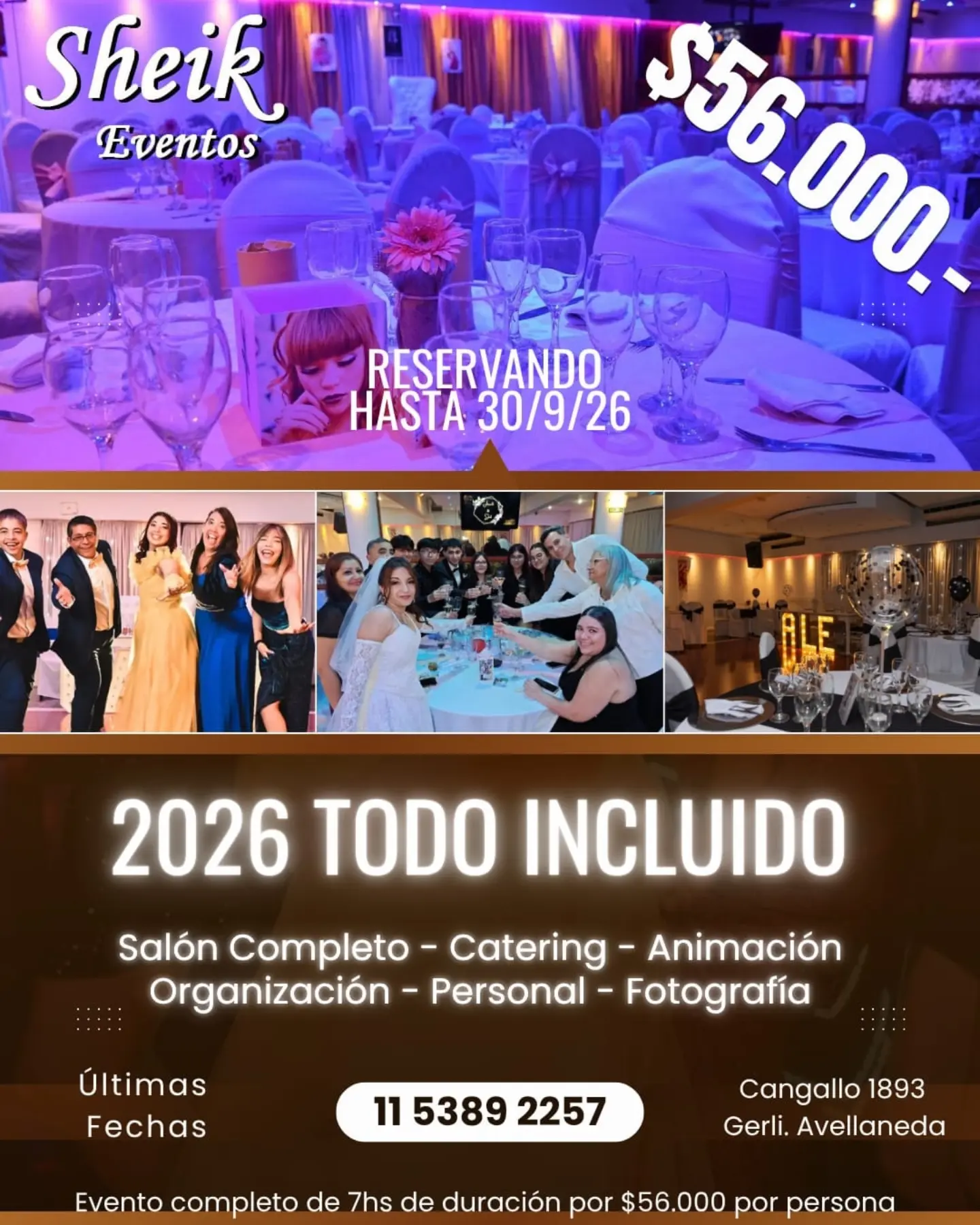 Sheik Eventos Facebook ad from Aug 21, 2026