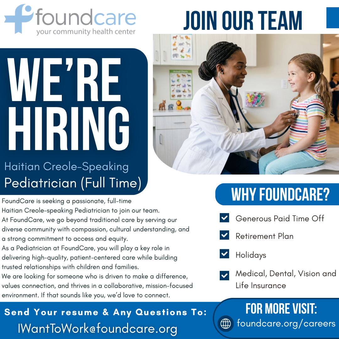 FoundCare, Inc. Facebook ad: Hiring: Pediatrician