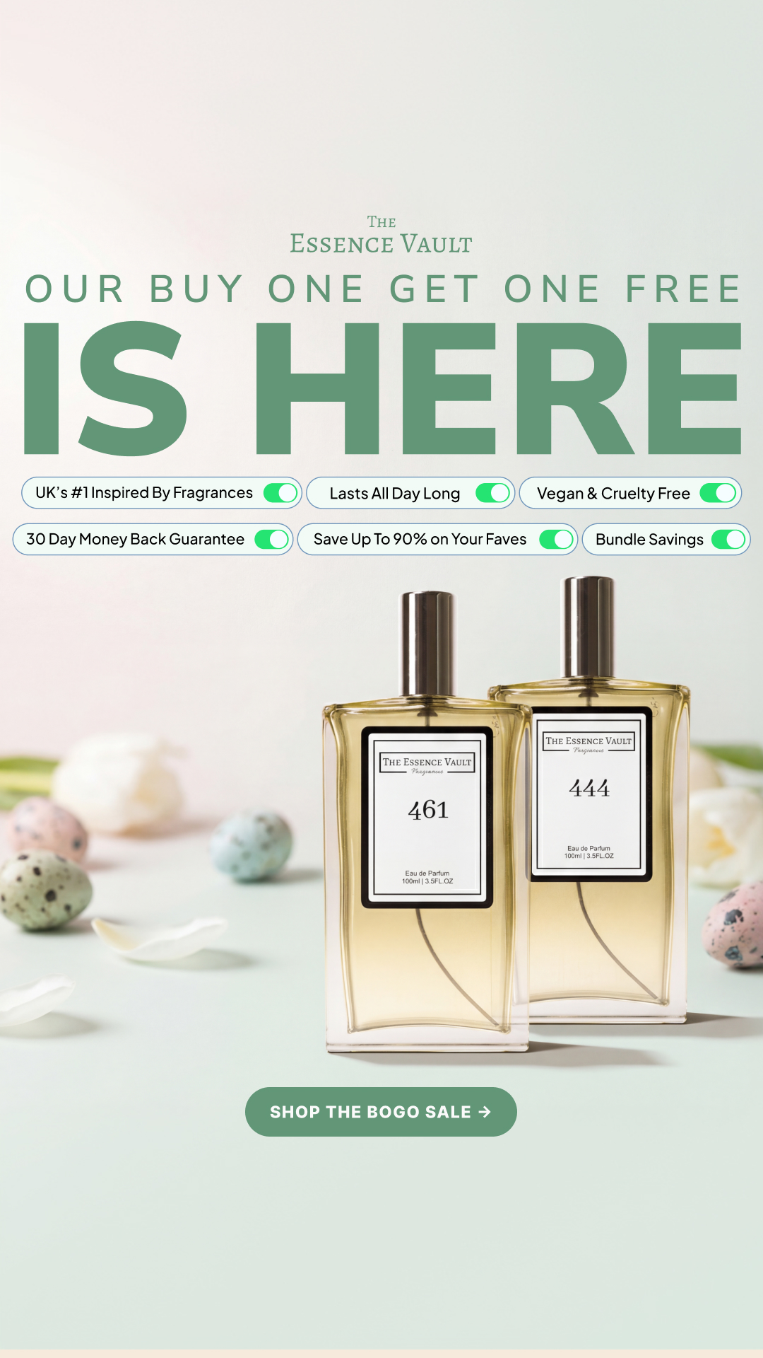 The Essence Vault Facebook ad from Mar 26, 2026