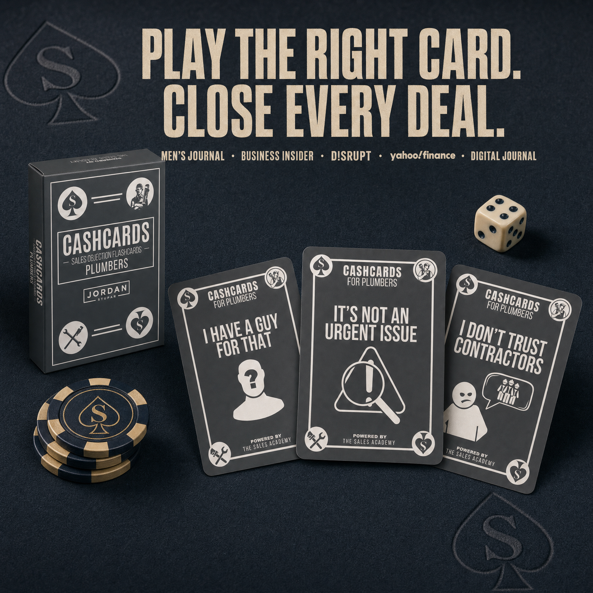 Jordan Stupar Facebook ad: Close More Plumbing Jobs With 46 Cards