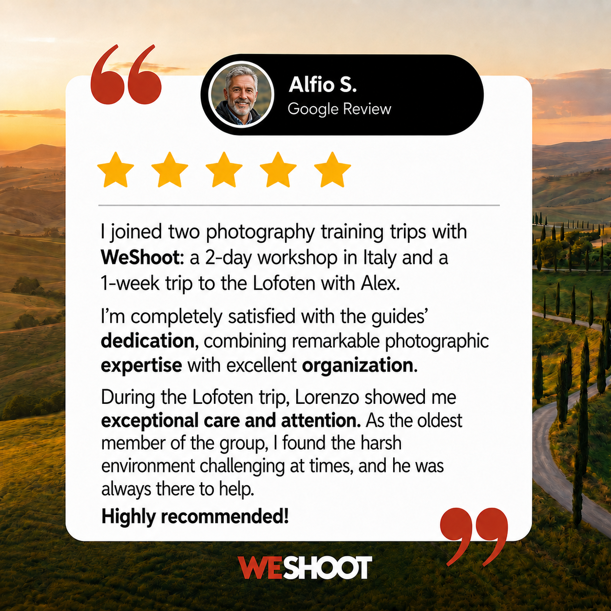 Weshoot Phototours Facebook ad: Photography tours designed for people who want to improve…
