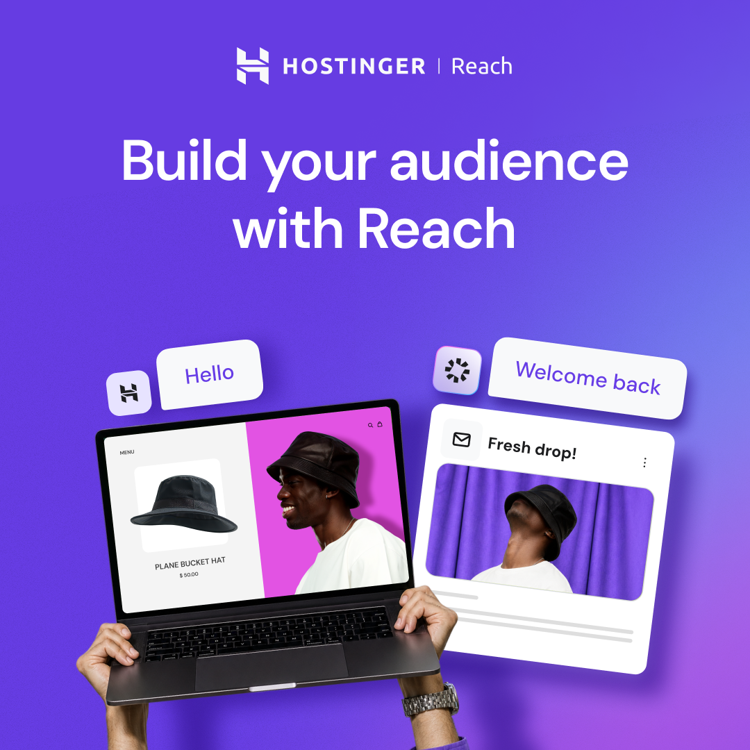 Hostinger Facebook ad: AI-powered email marketing
