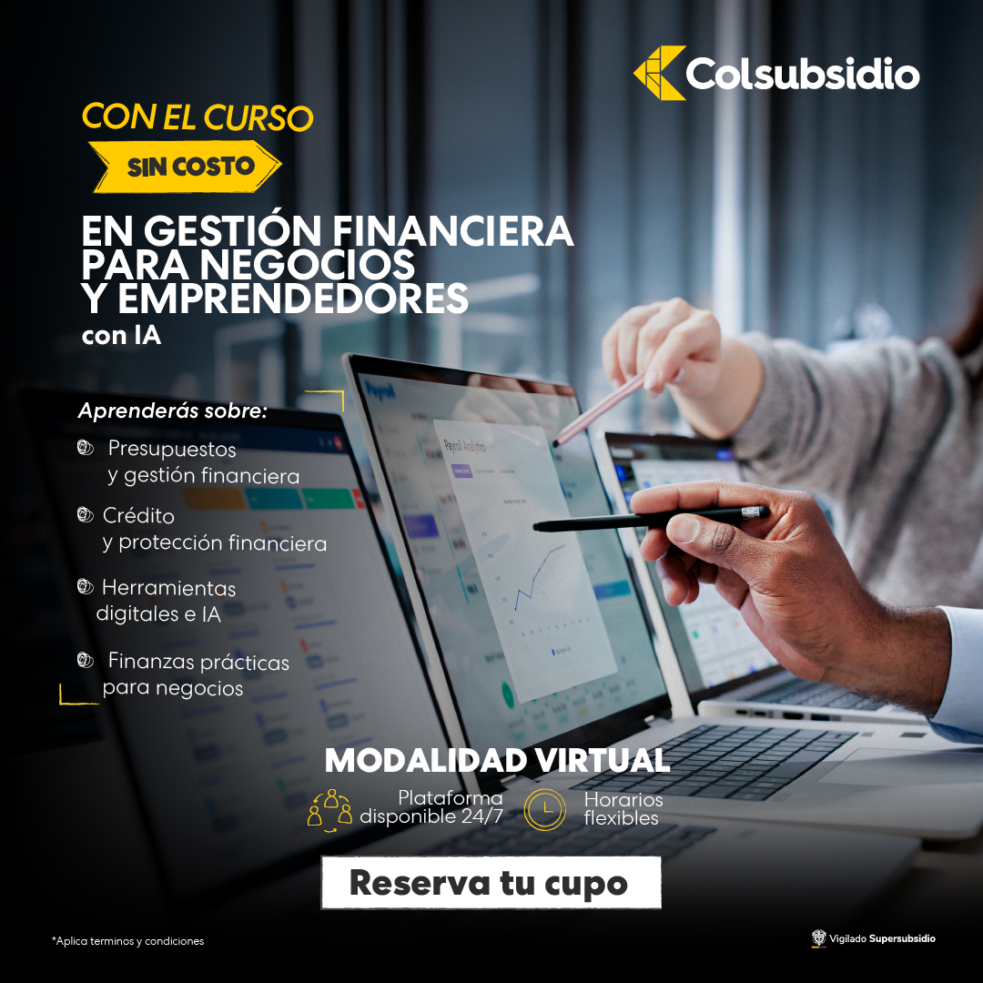 Colsubsidio Facebook ad: Gestión financiera con IA