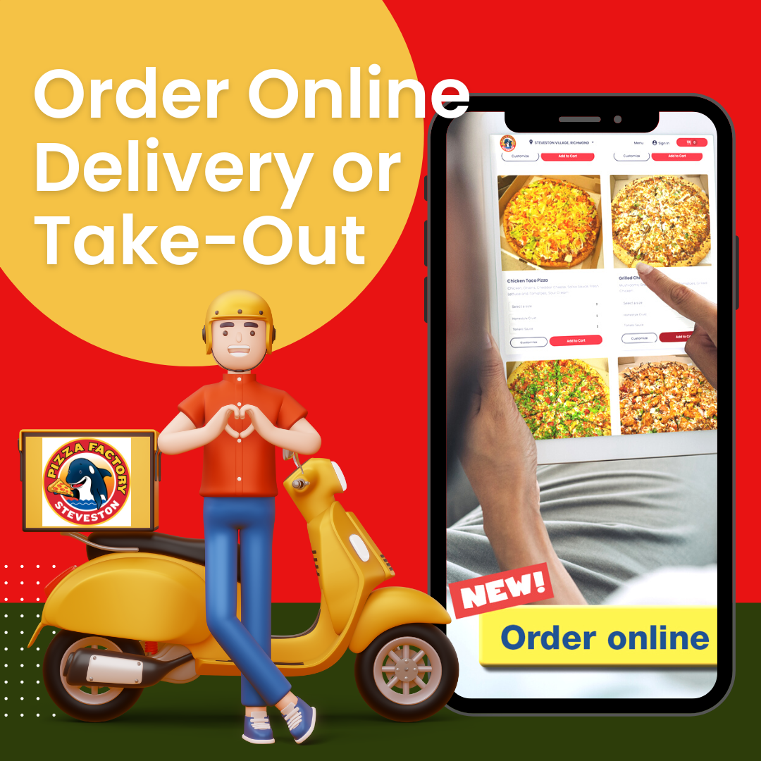 Pizza Factory Steveston Facebook ad: Hungry? Try Best Pizza in Stevenson!